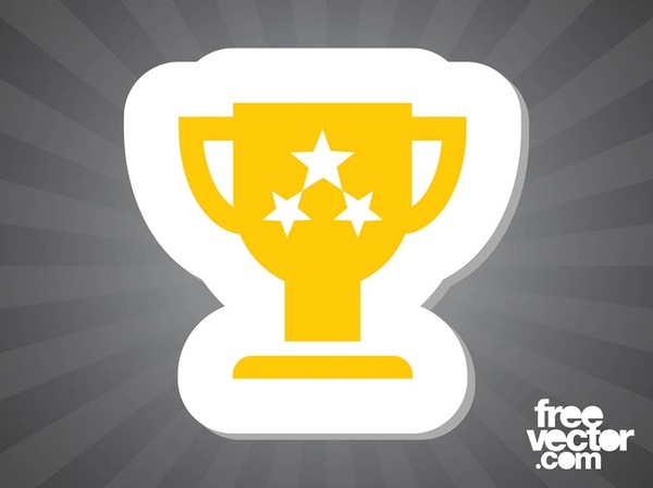 Trophy Sticker Free Vector