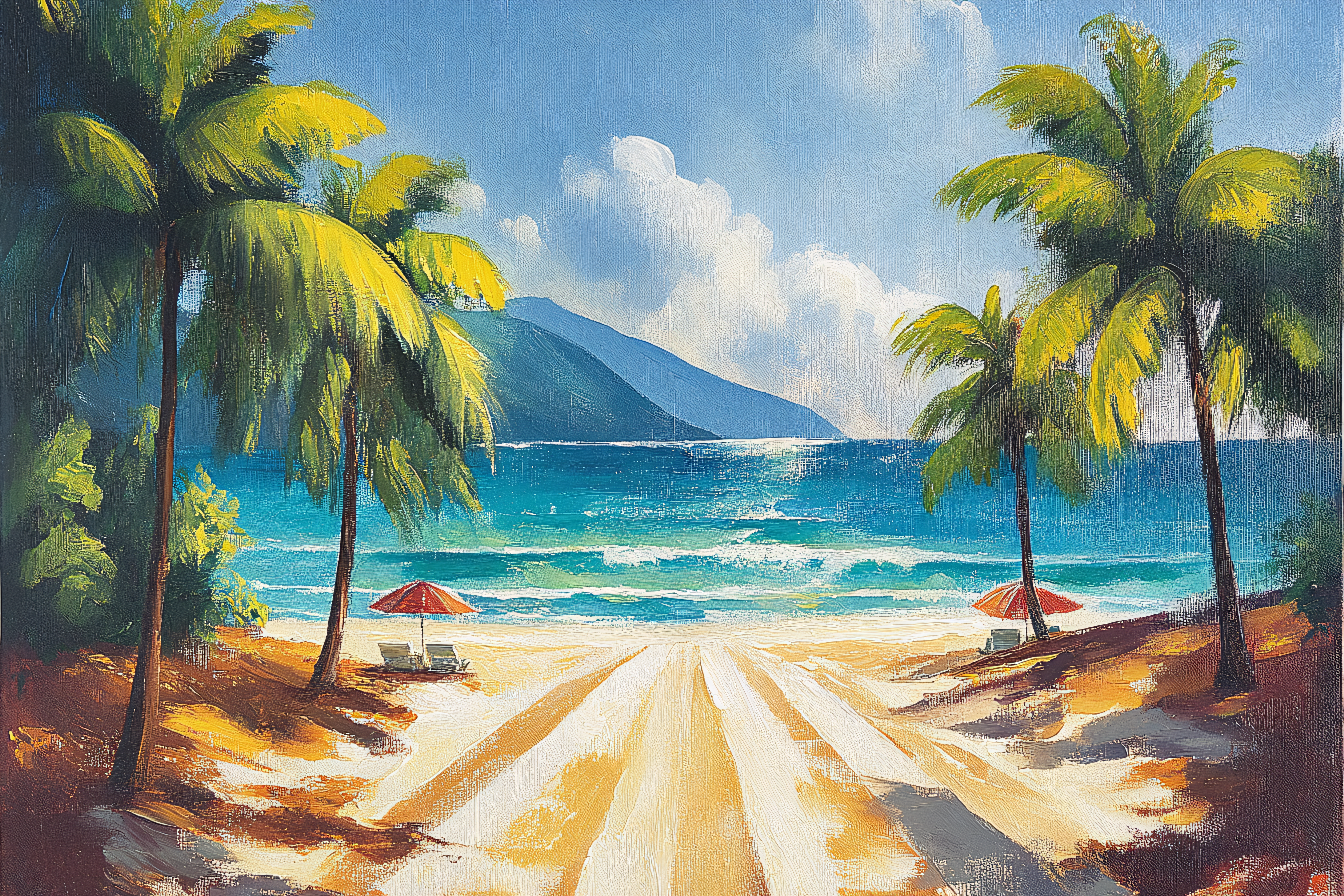Tropical Beach Painting