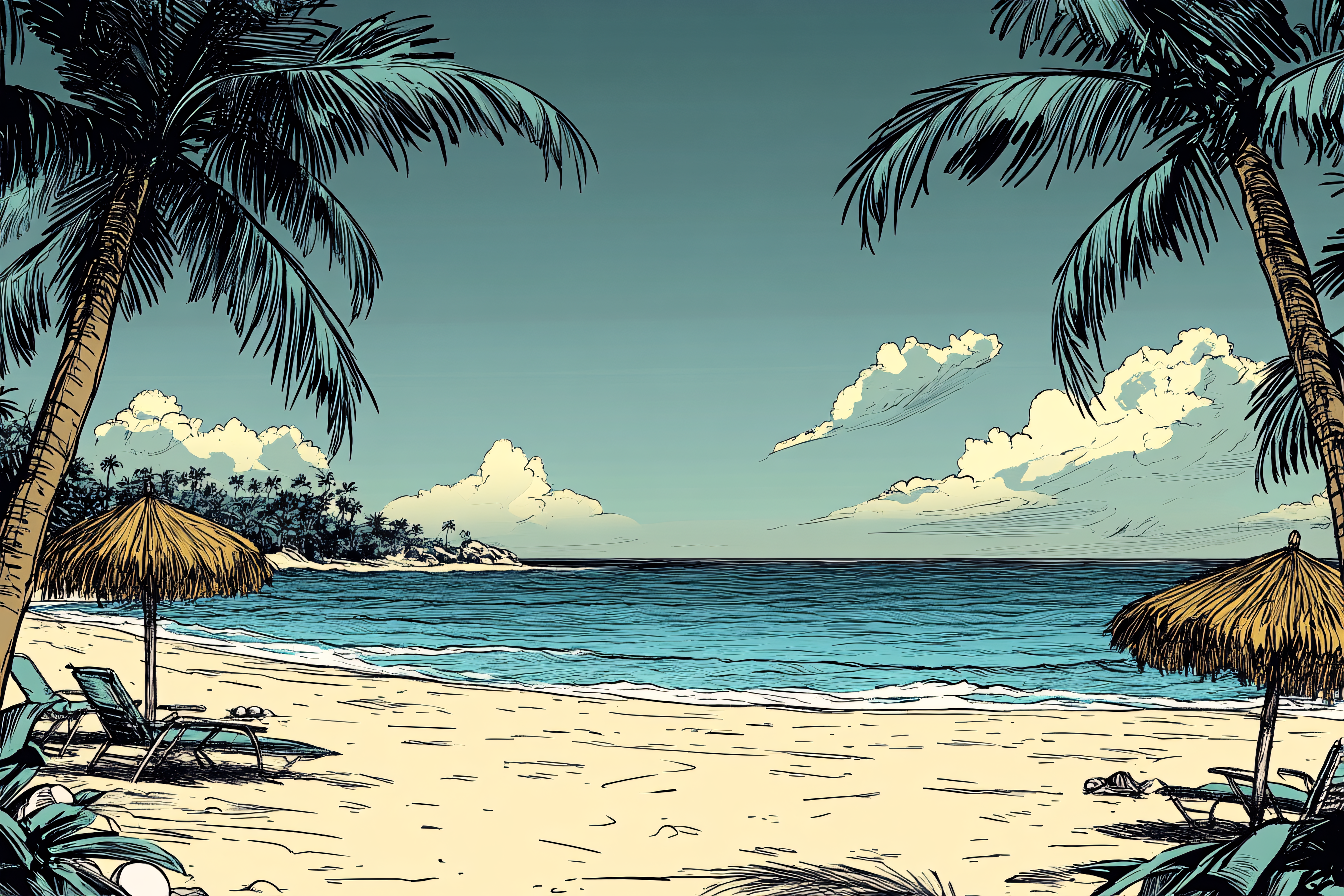 Tropical Beach Scene