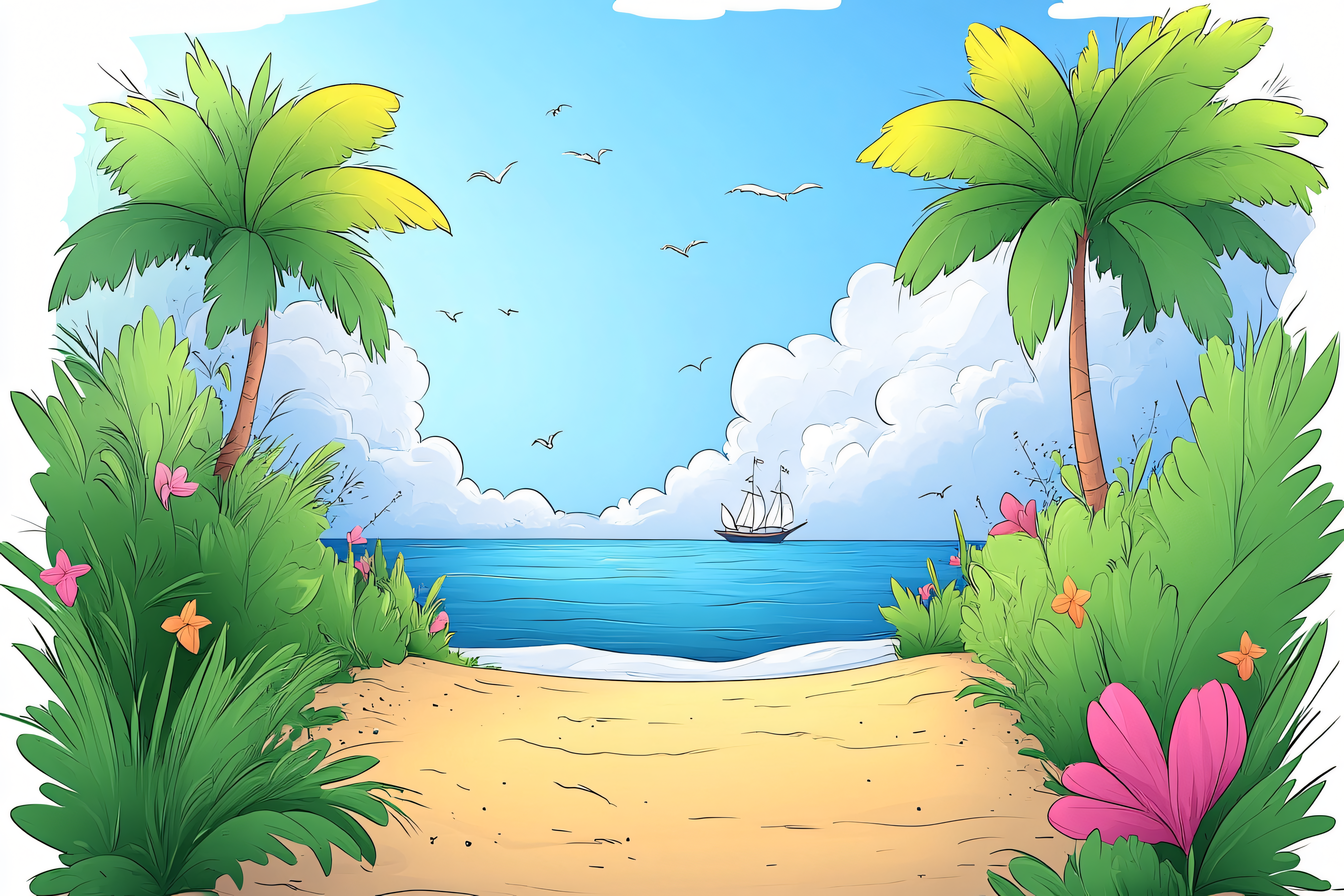 Tropical Beach Scene