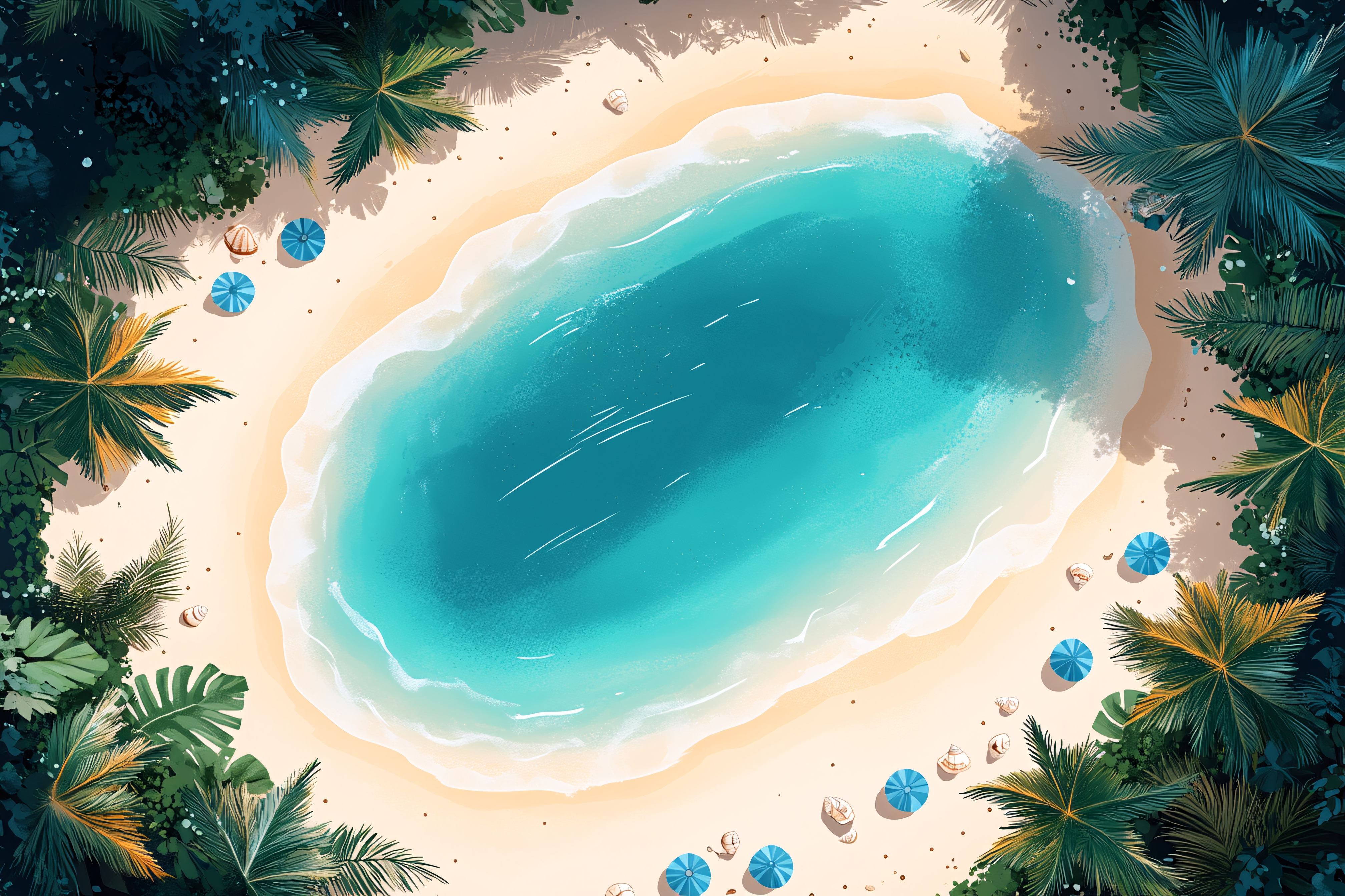 Tropical Beach Top View