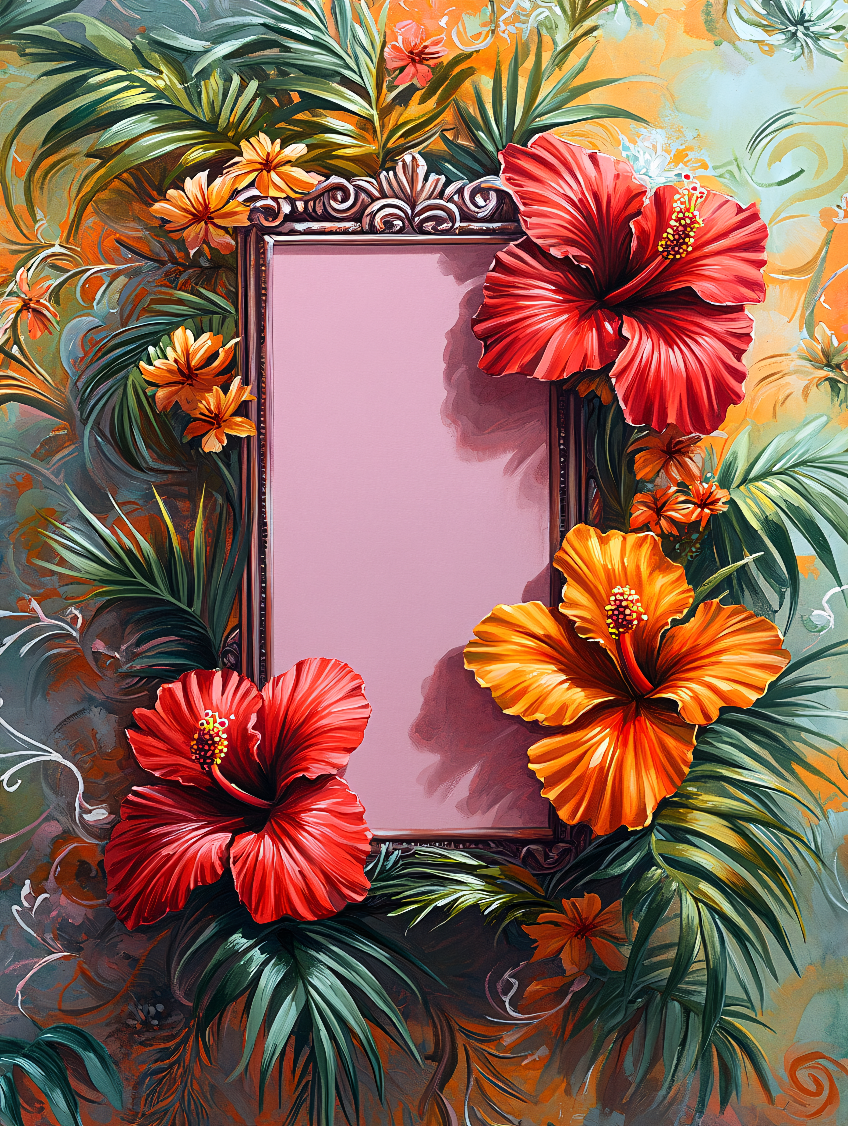 Tropical Floral Frame