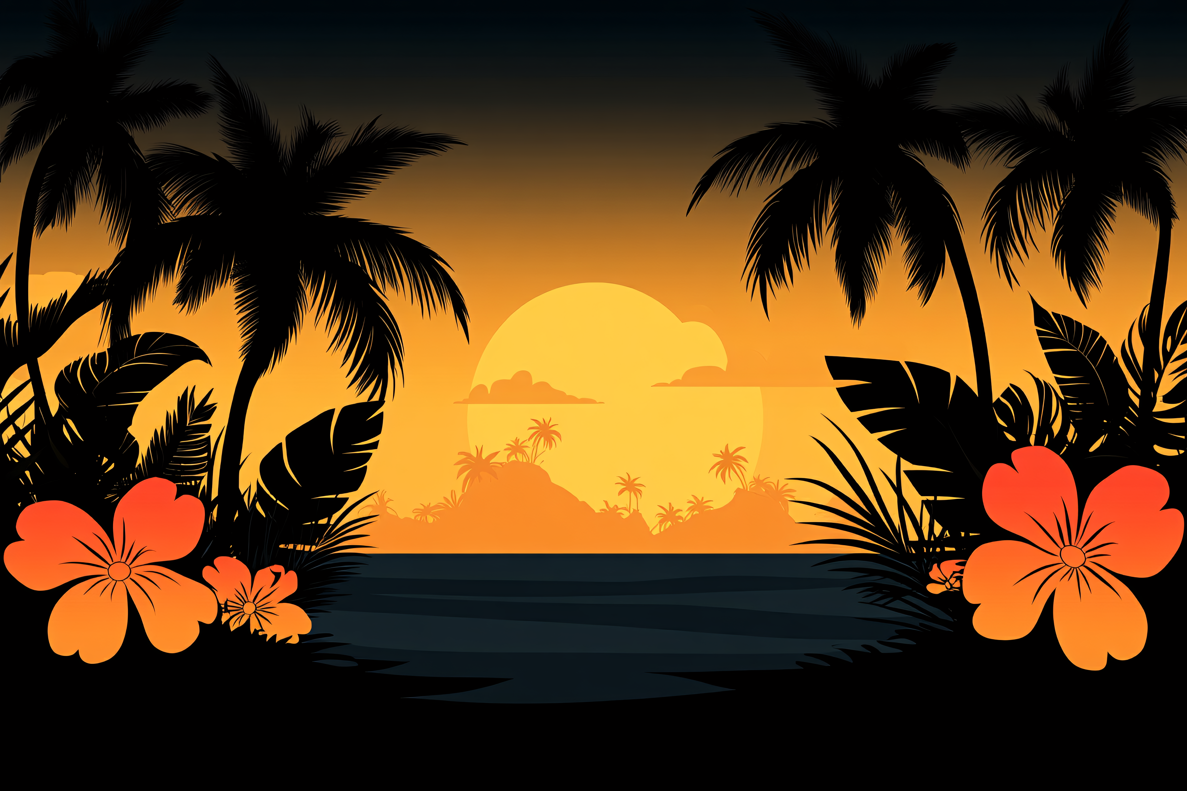 Tropical Island Sunset