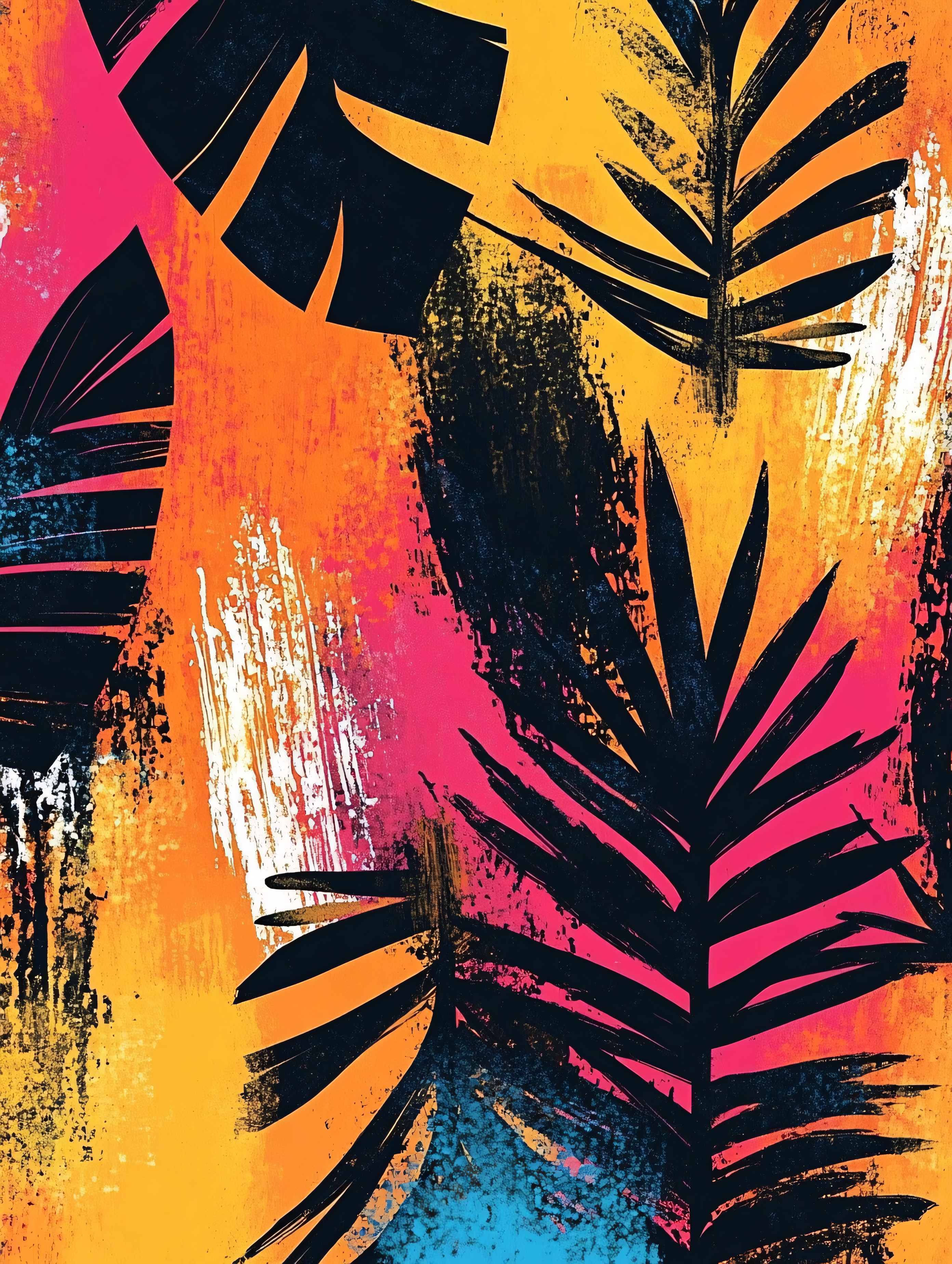 Tropical Palm Leaves Abstract Background