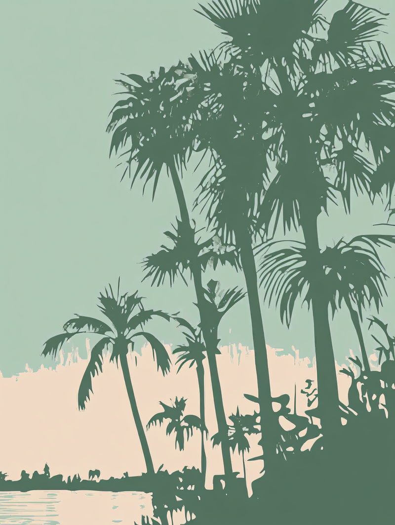 Tropical Palm Silhouettes