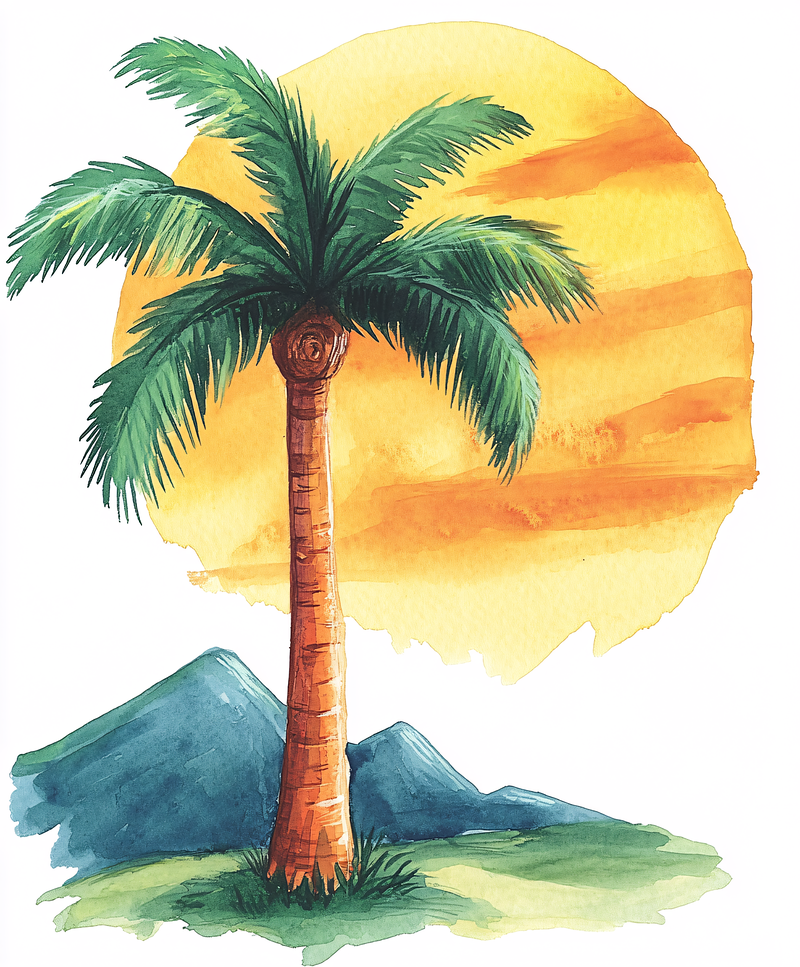 Tropical Palm Tree Landscape