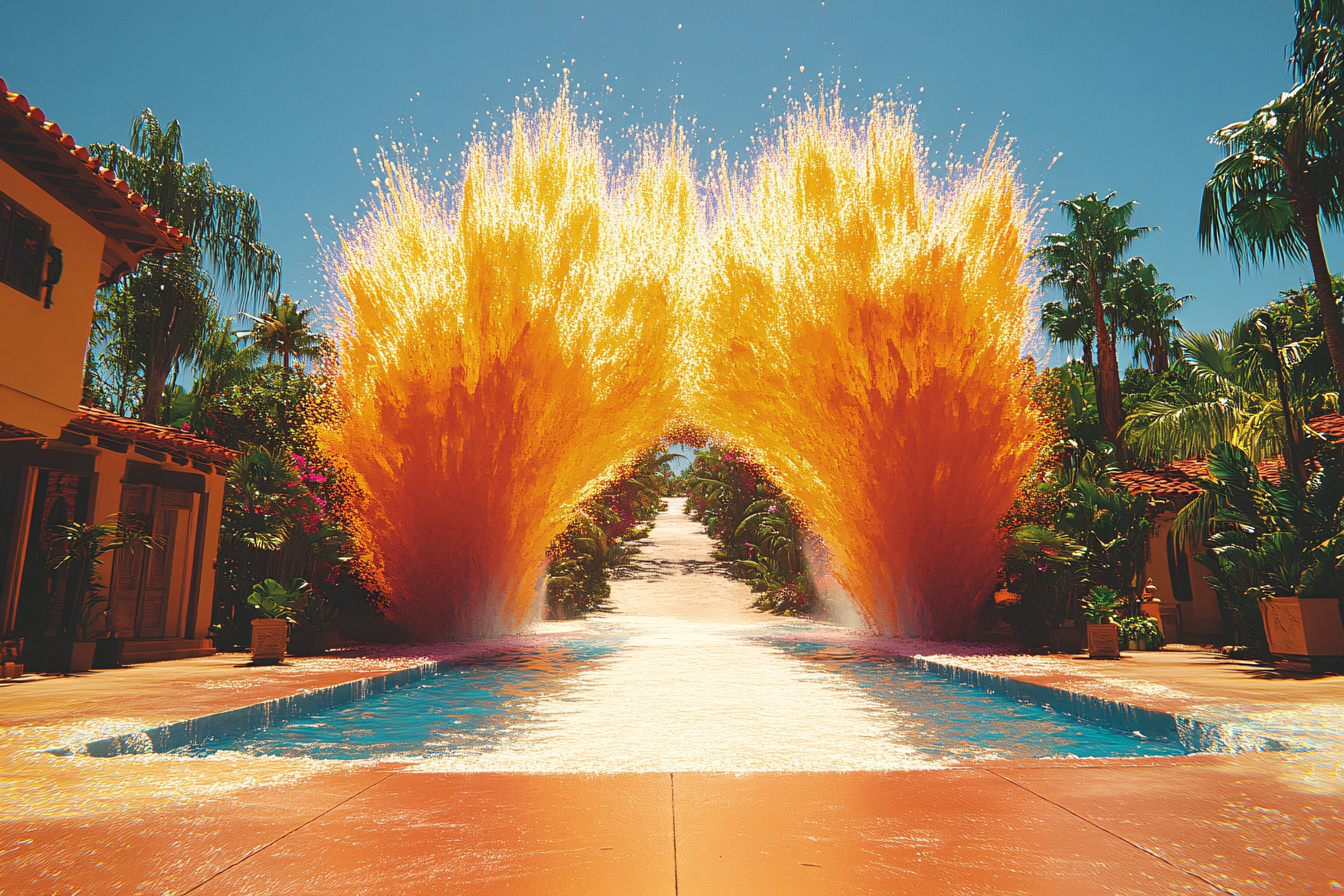 Tropical Pool Explosion