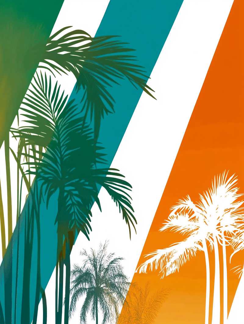 Tropical Striped Palm Landscape