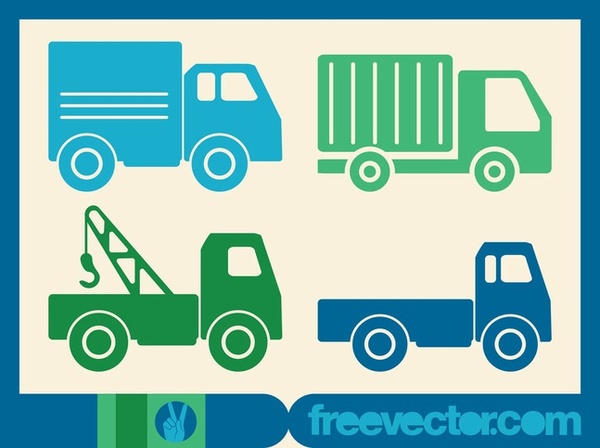 Trucks Icons Free Vector