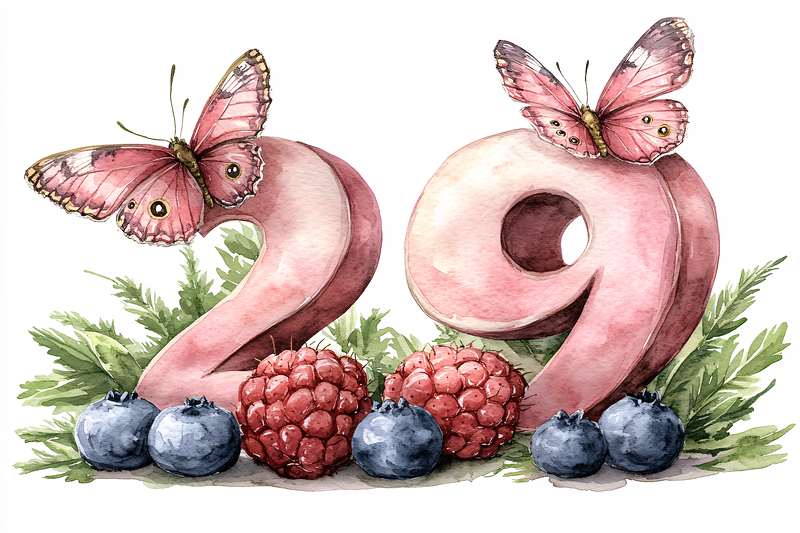Twentynine Butterflies And Berries