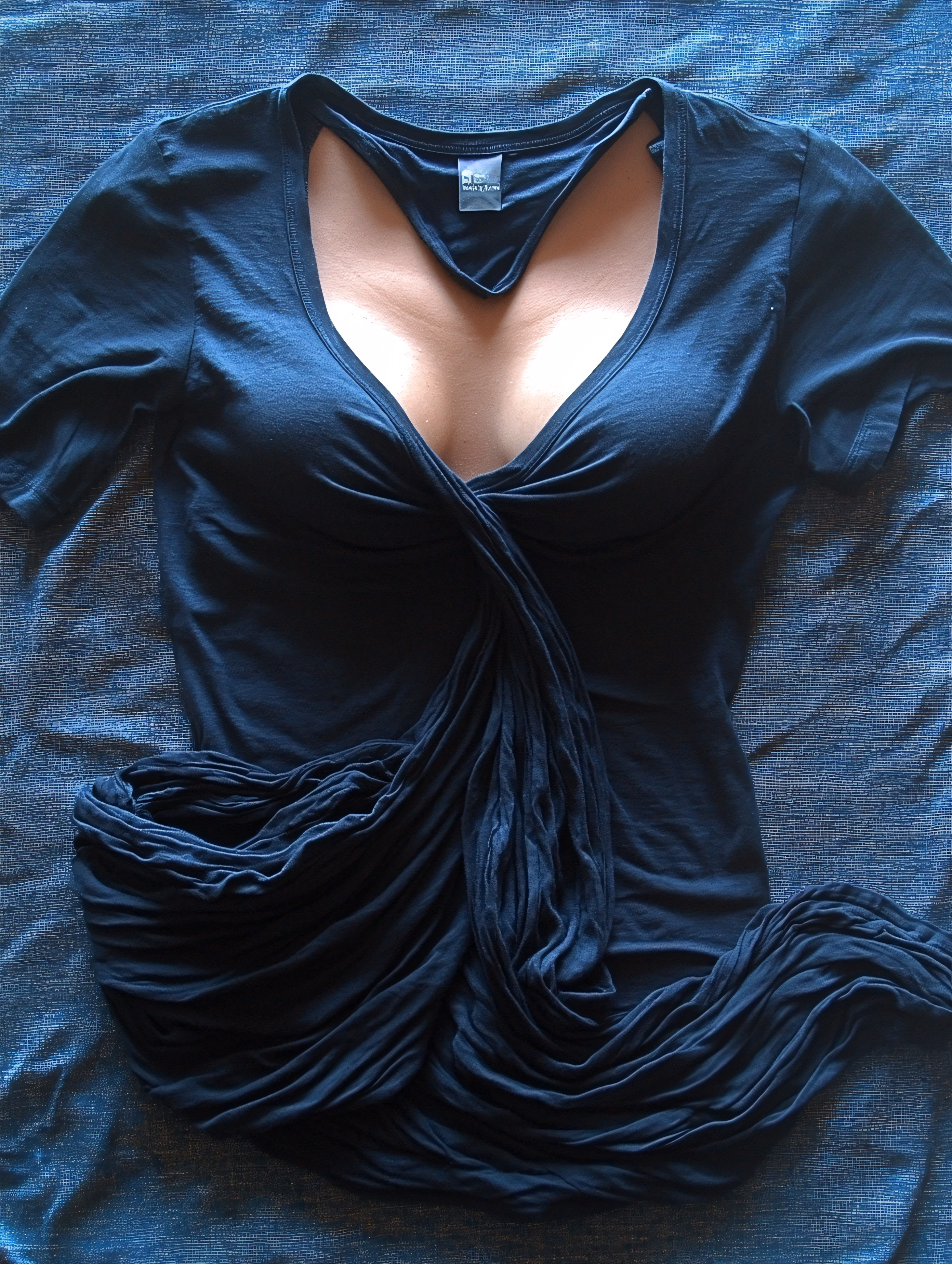 Twisted Drape Blue Dress