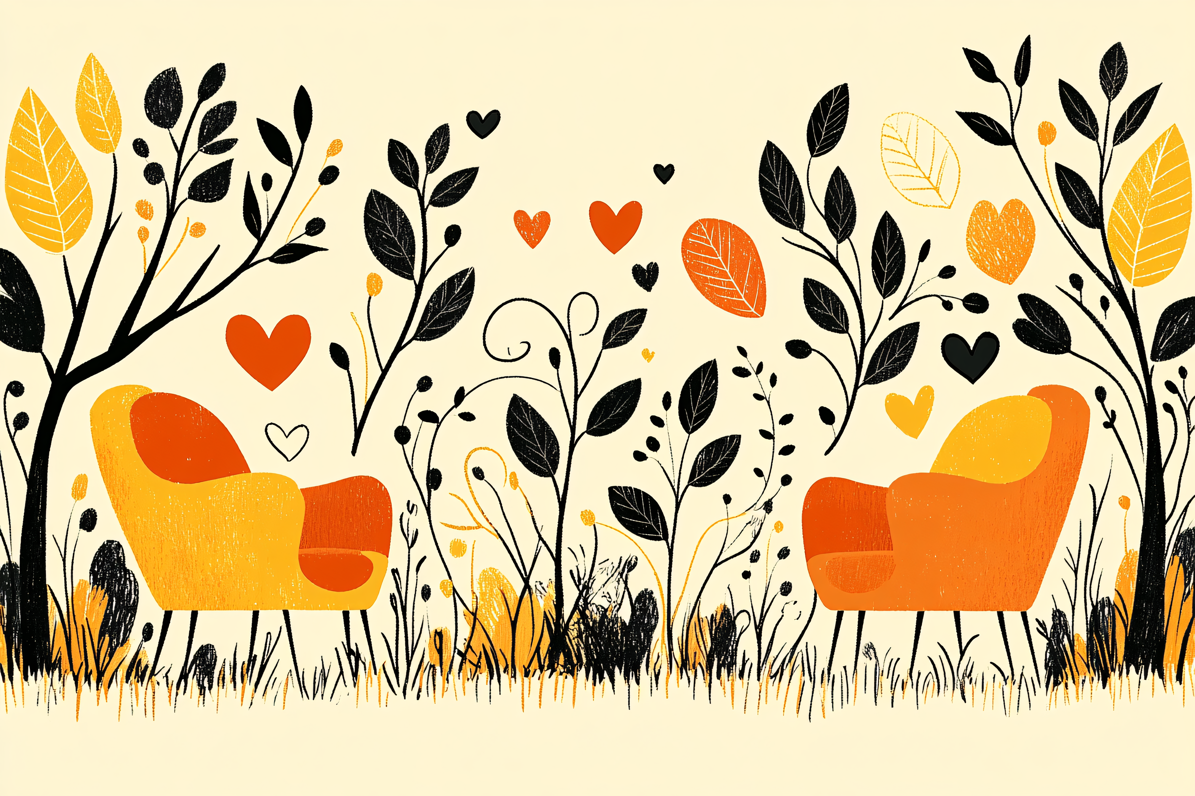 Two Armchairs in a Dreamy Garden