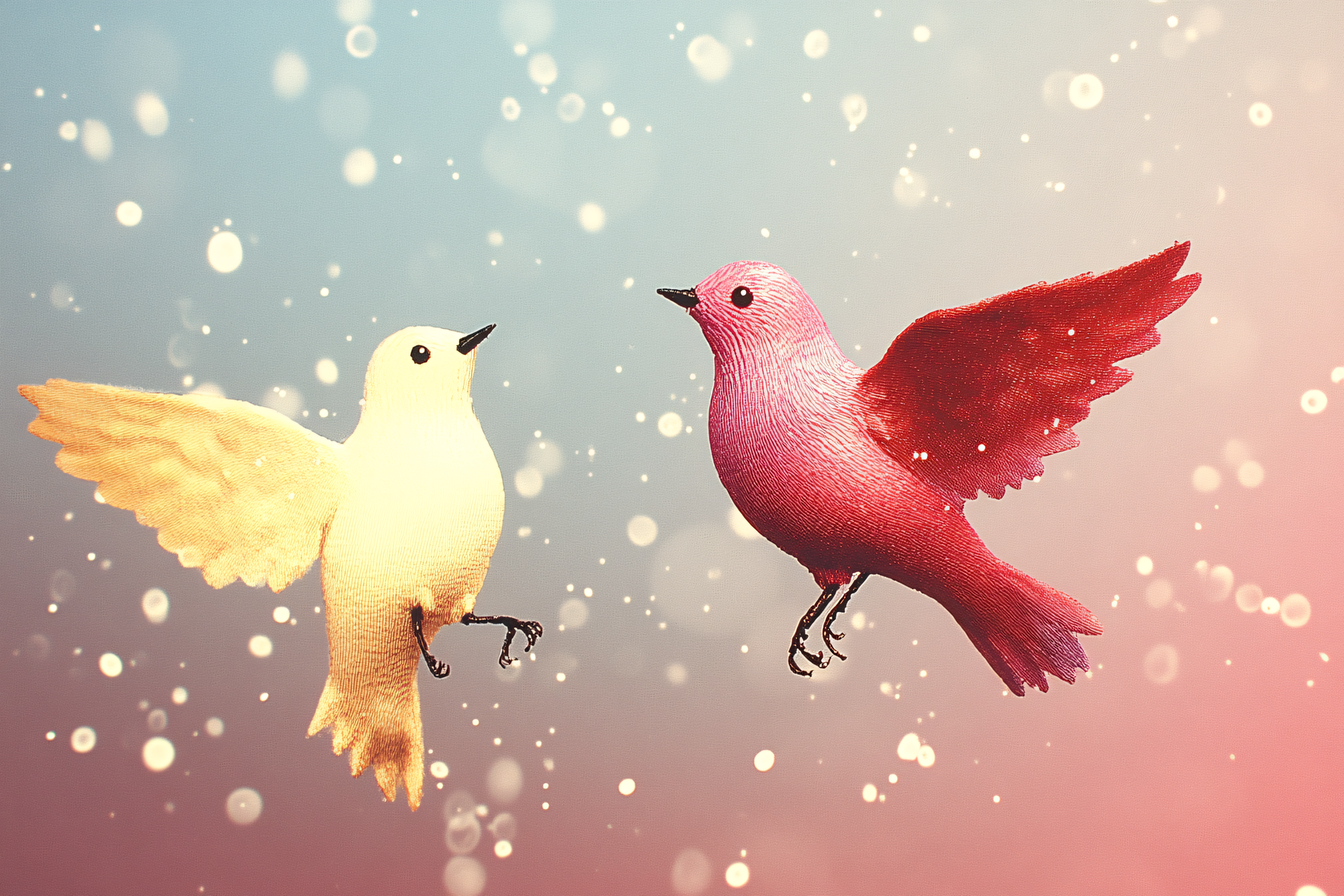Two Birds Facing Each Other