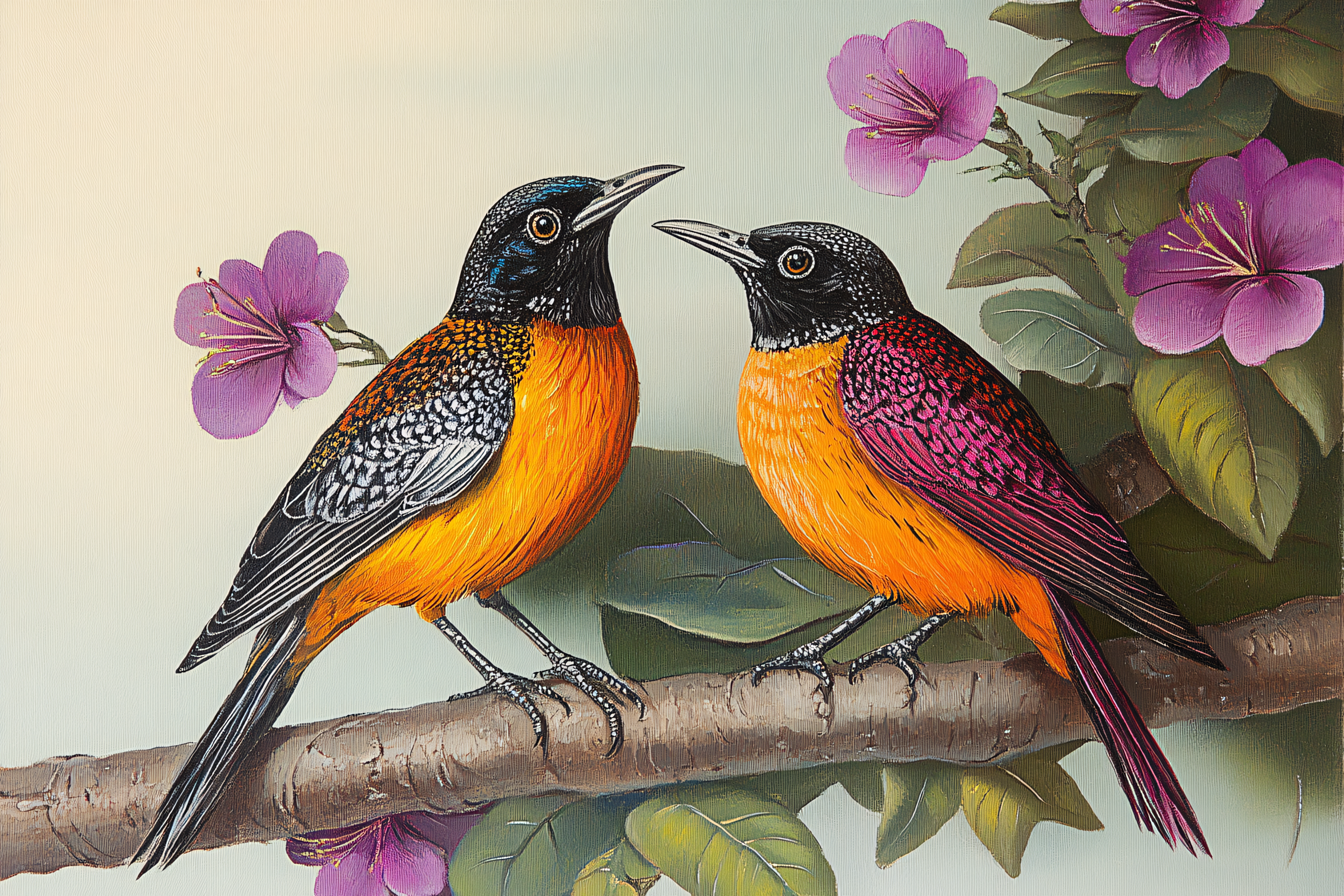 Two Birds On Branch