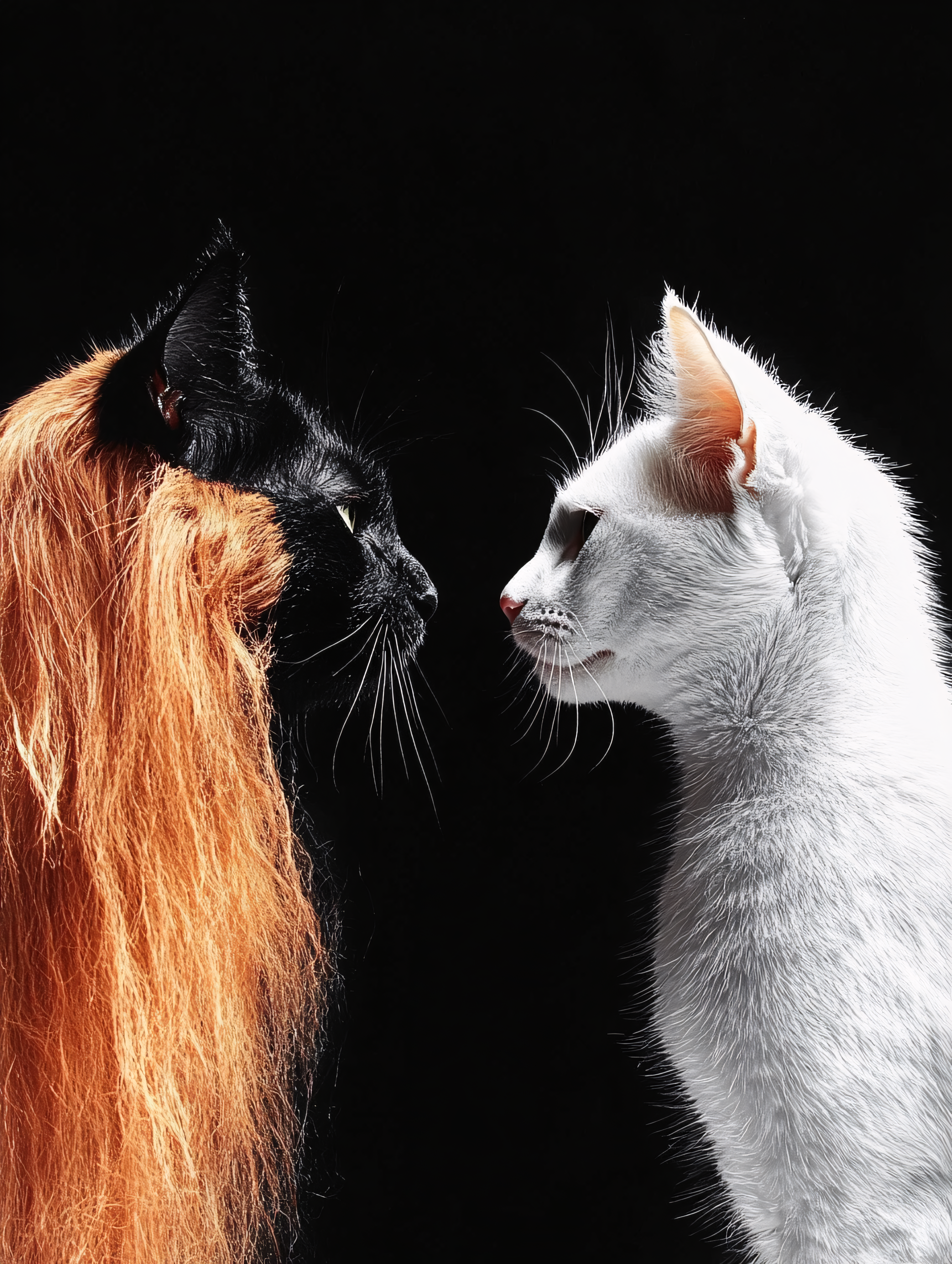 Two Cats in Contrast