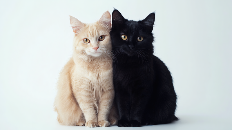 Two Cats, One Light and One Dark
