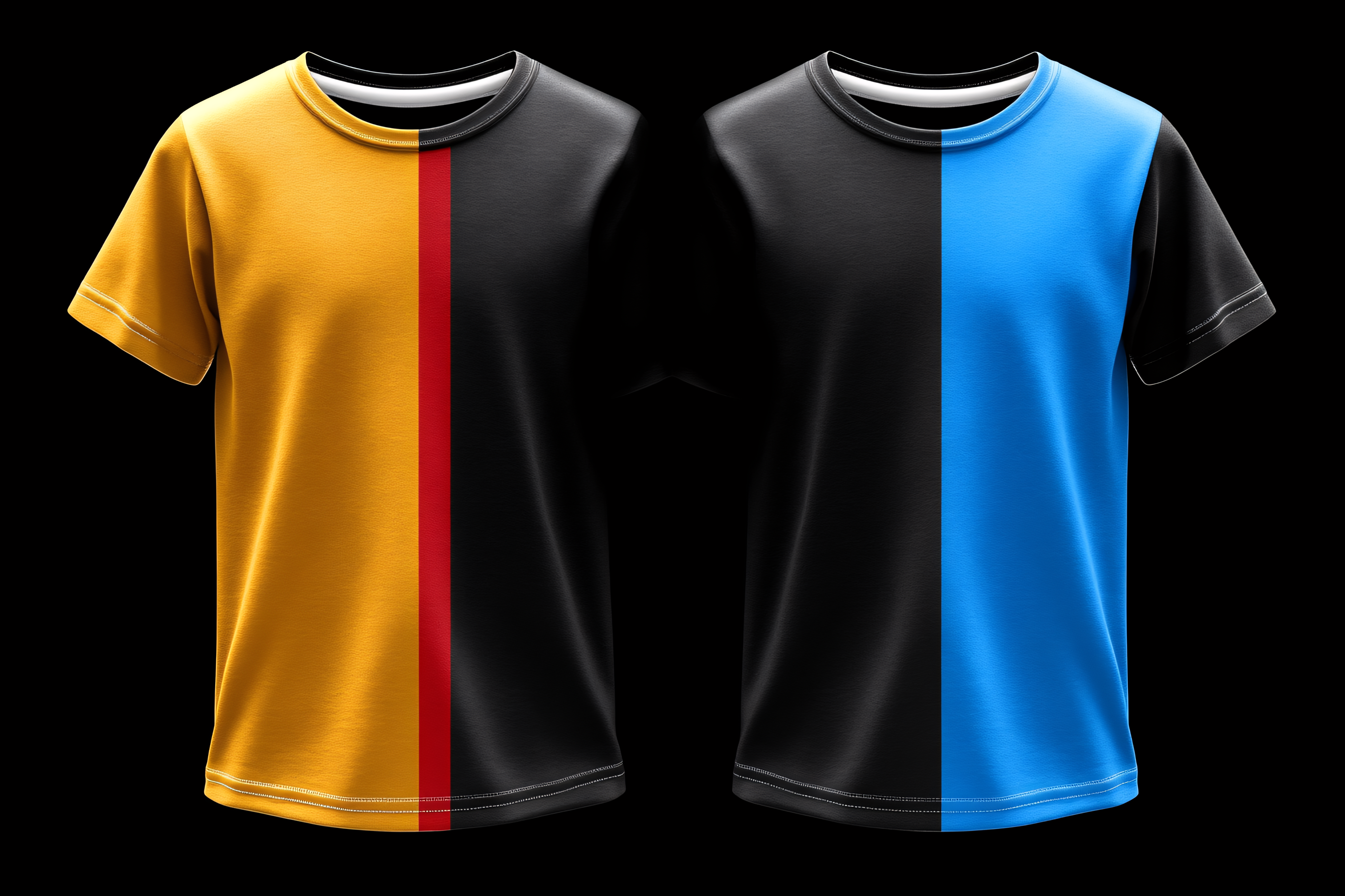 Two Color Block T-Shirts Mockup