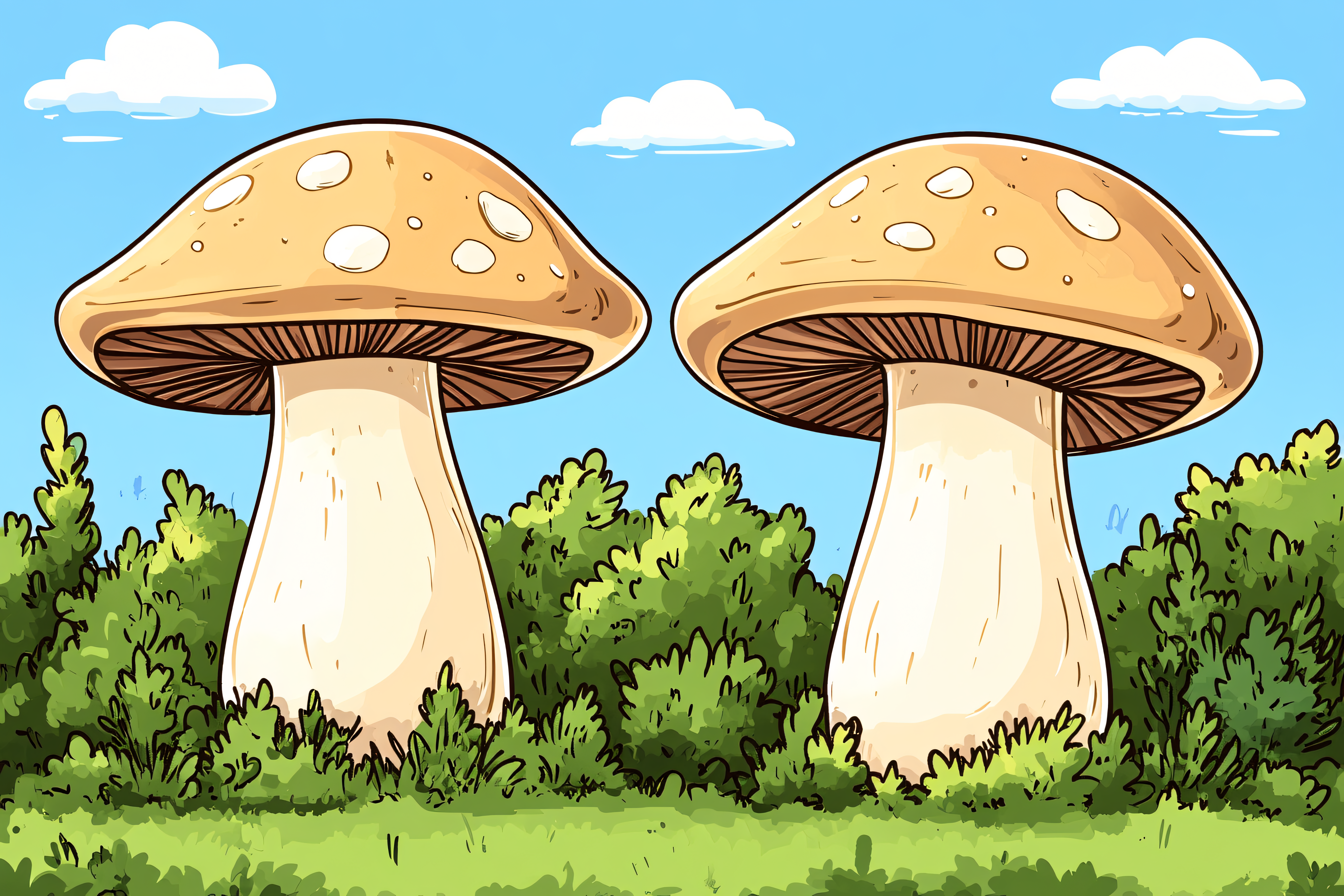 Two Giant Mushrooms
