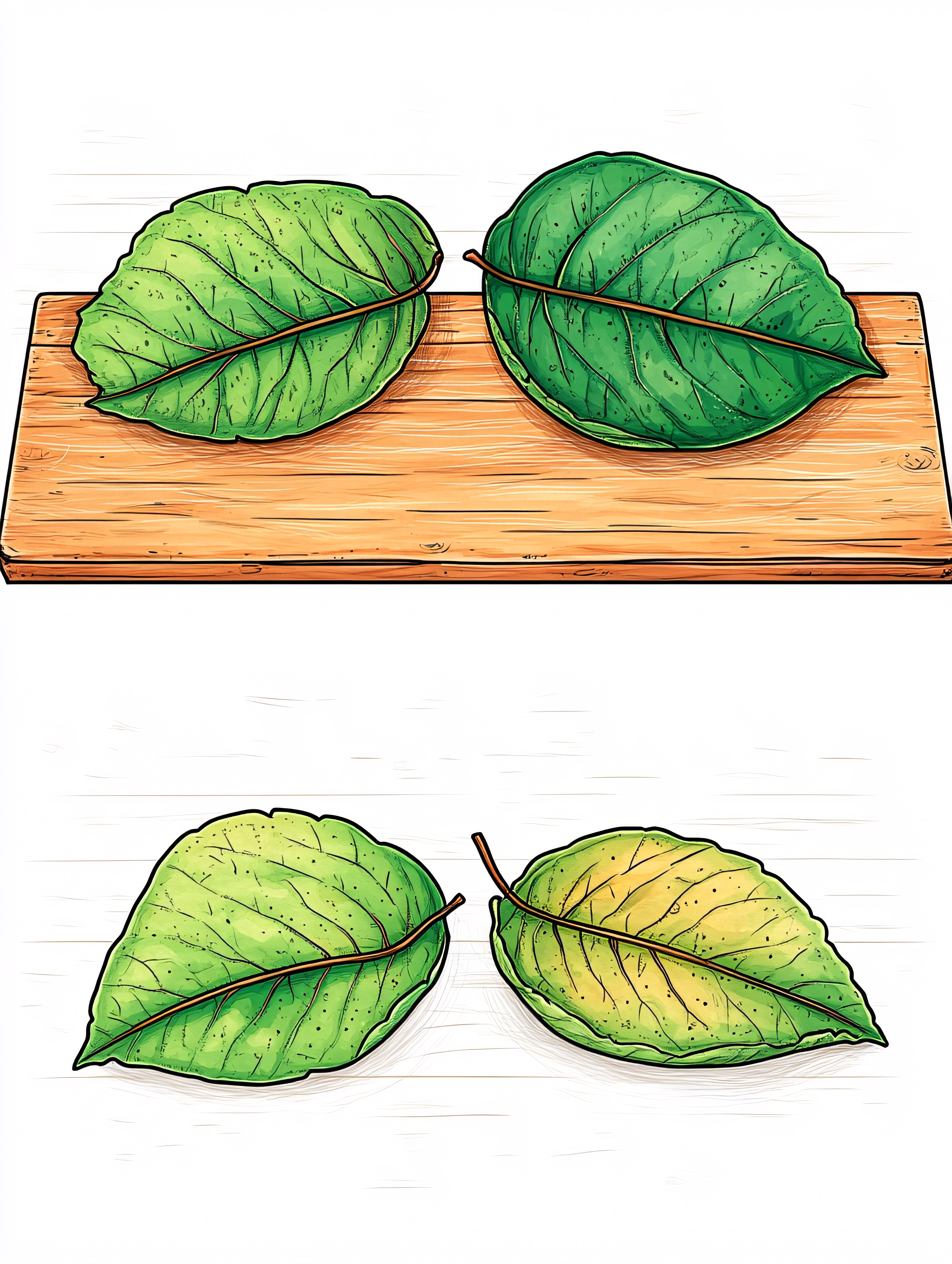 Two Green Leaves Illustration