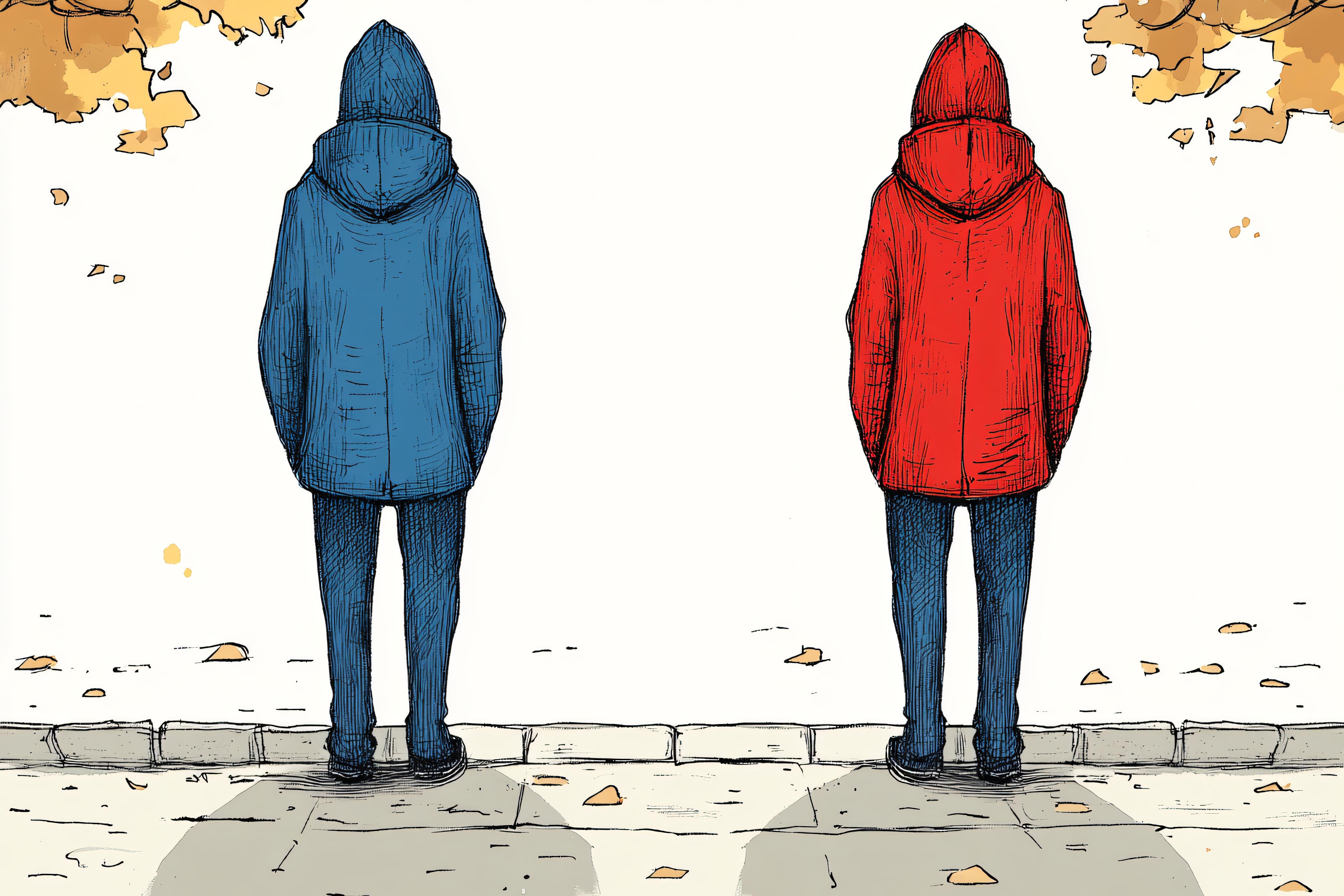 Two Hooded Figures