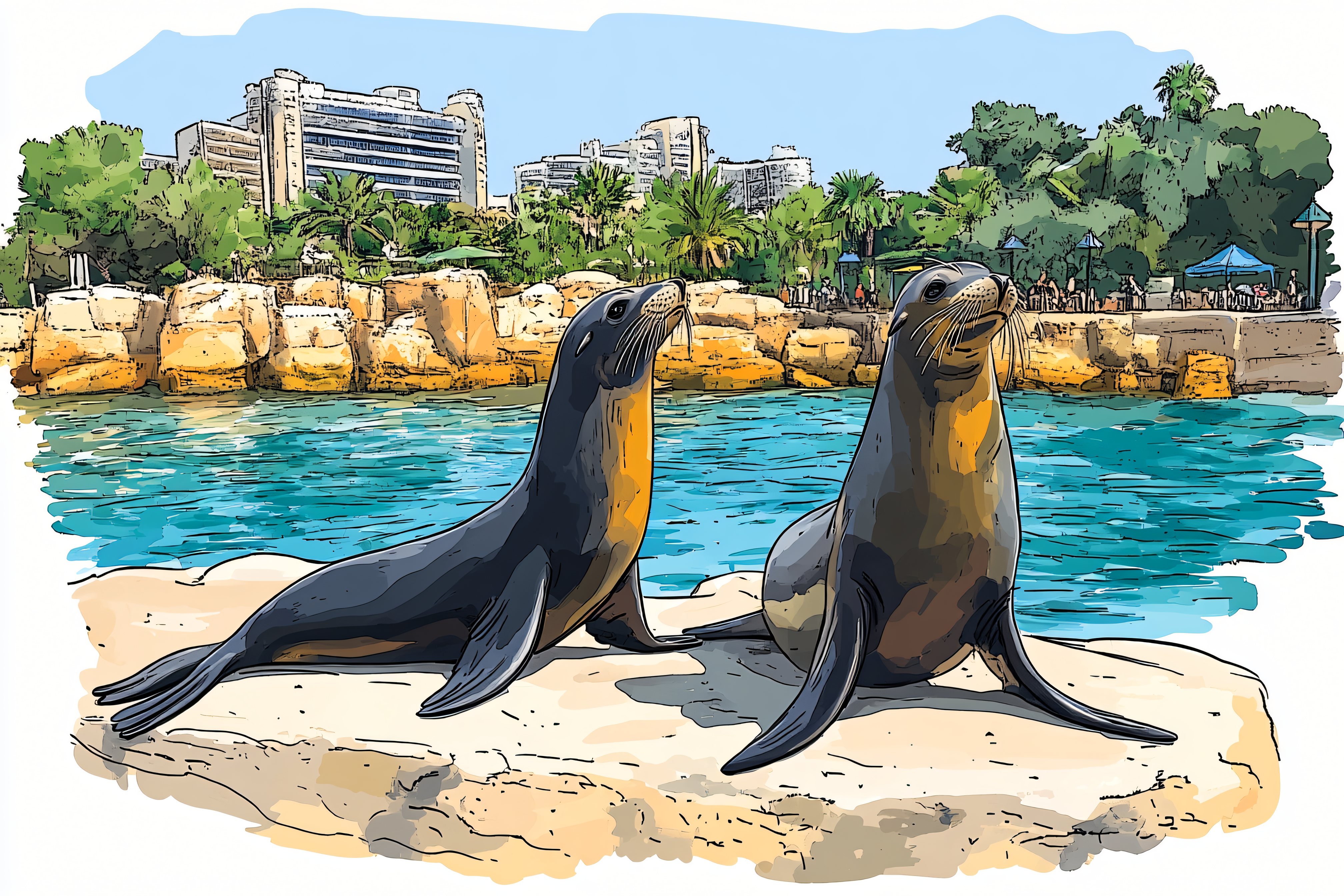 Two Sea Lions