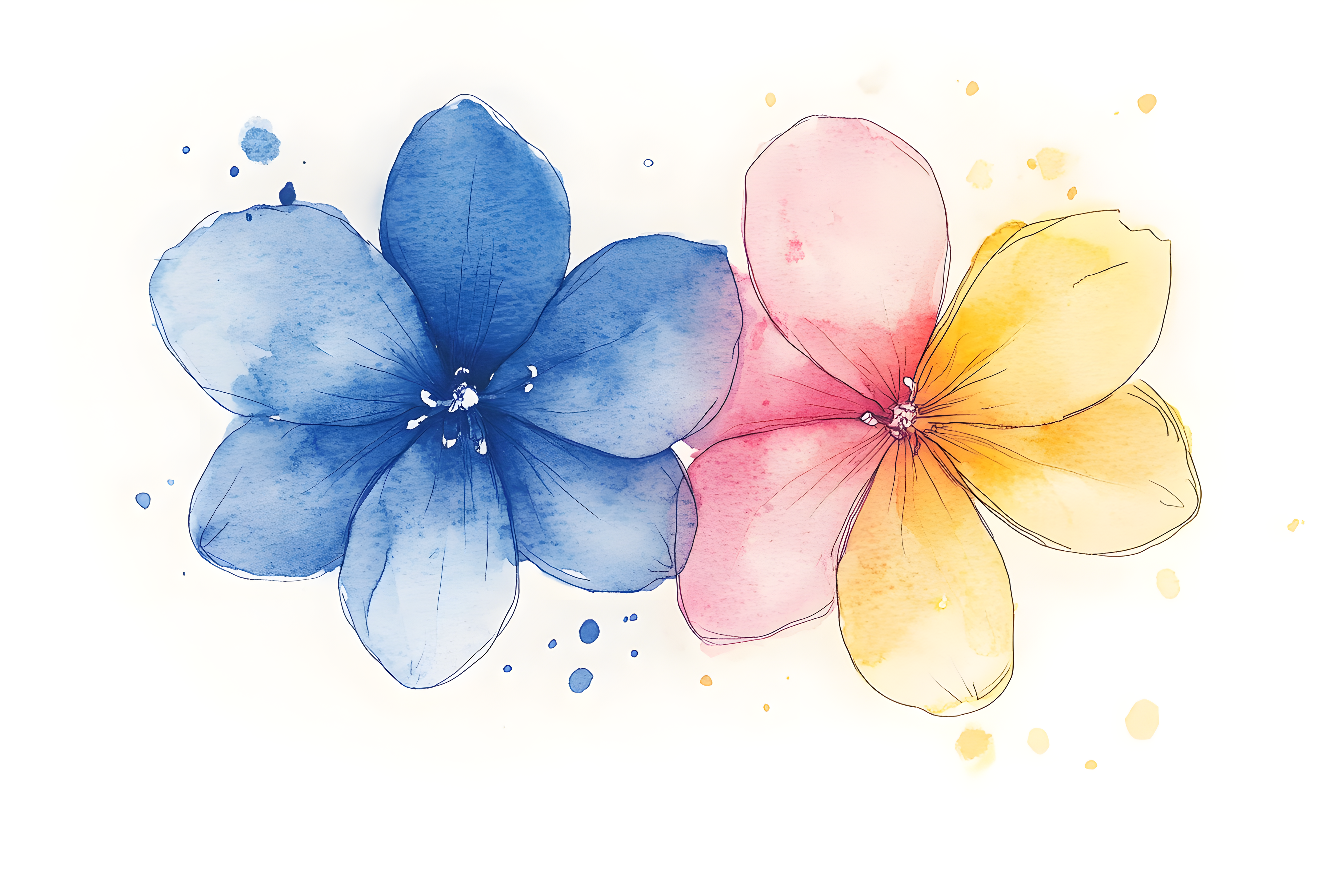 Two Watercolor Flowers