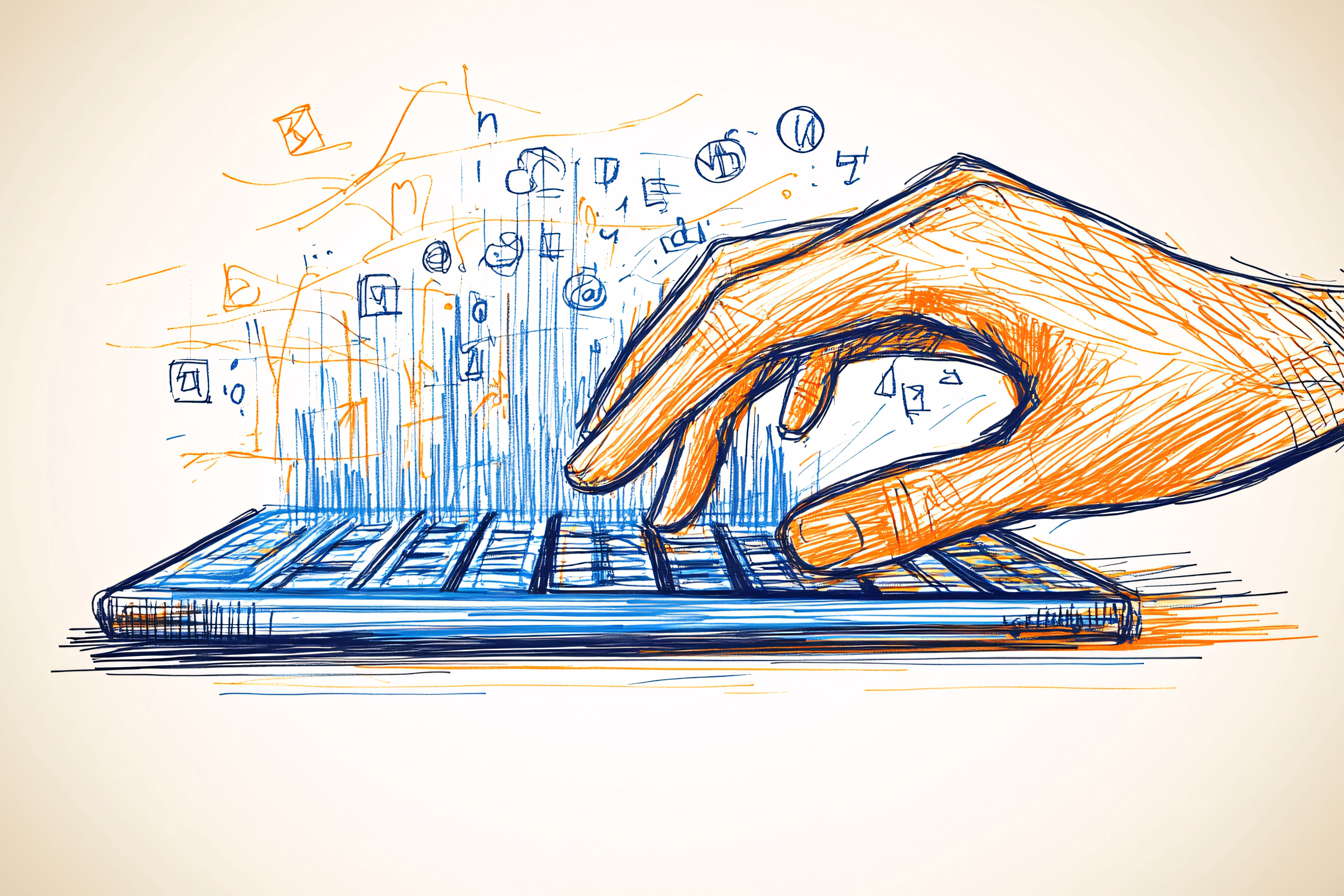Typing on Laptop: Digital Connection