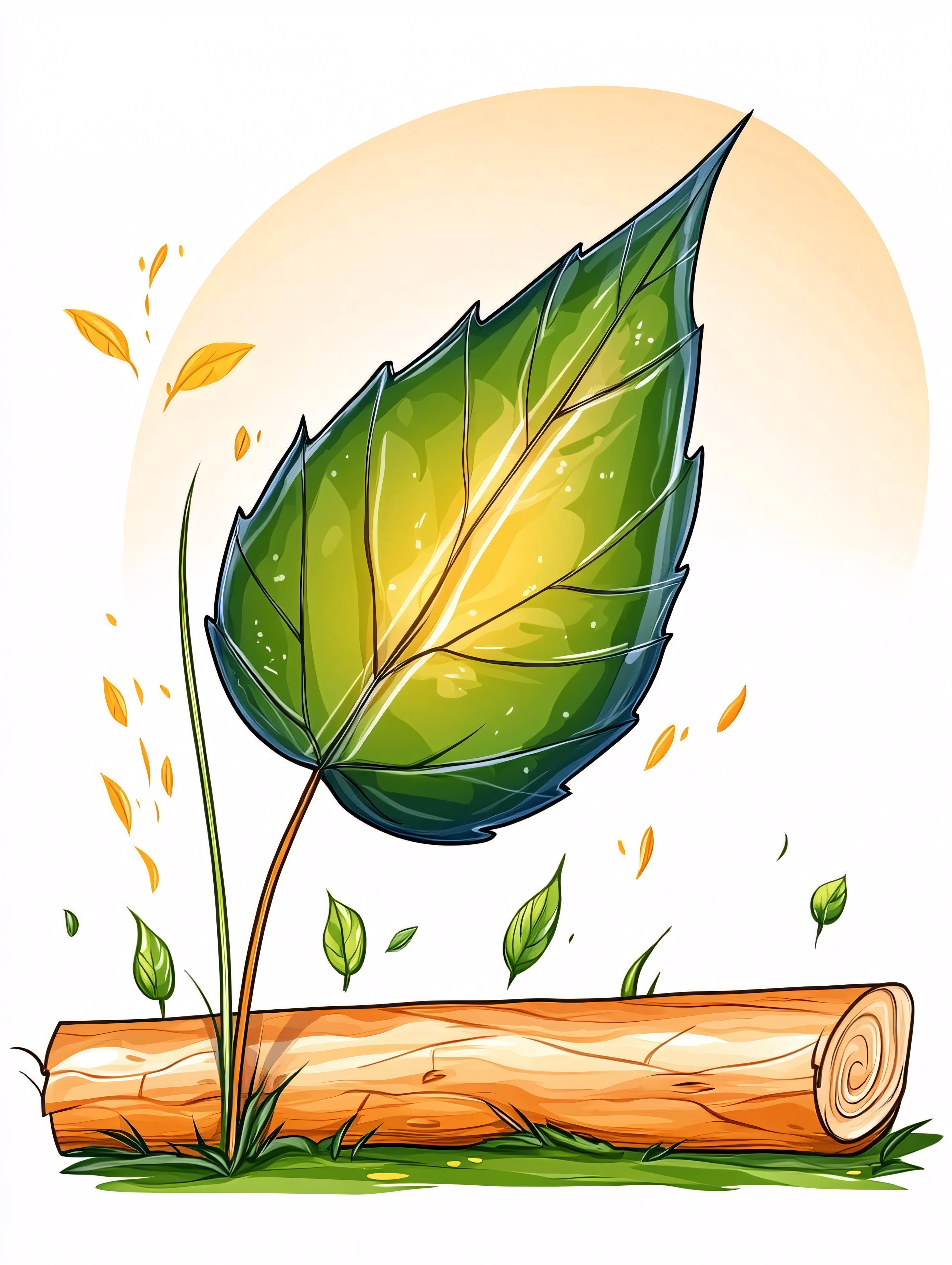 Upright Leaf On Log