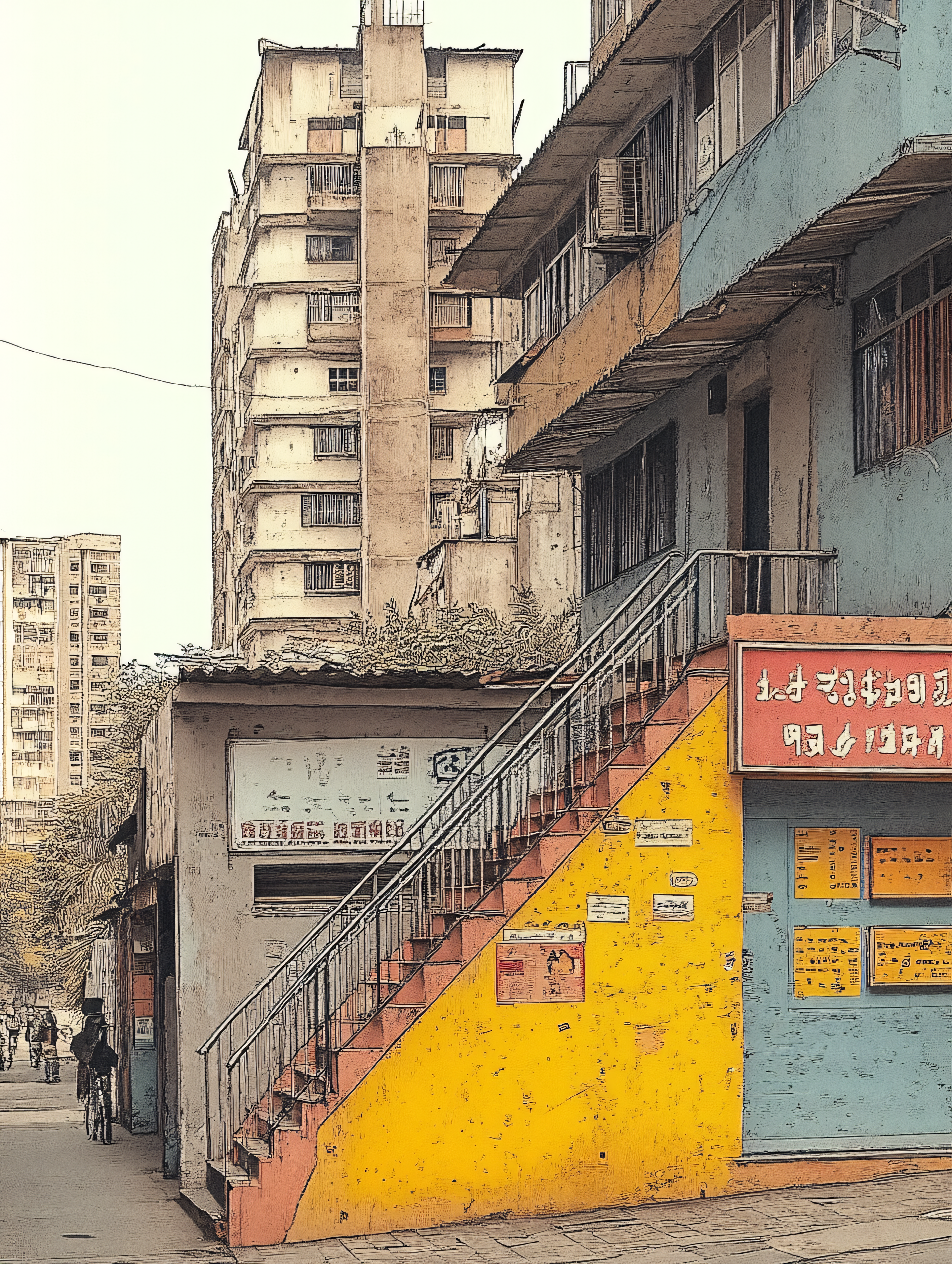 Urban Staircase Scene