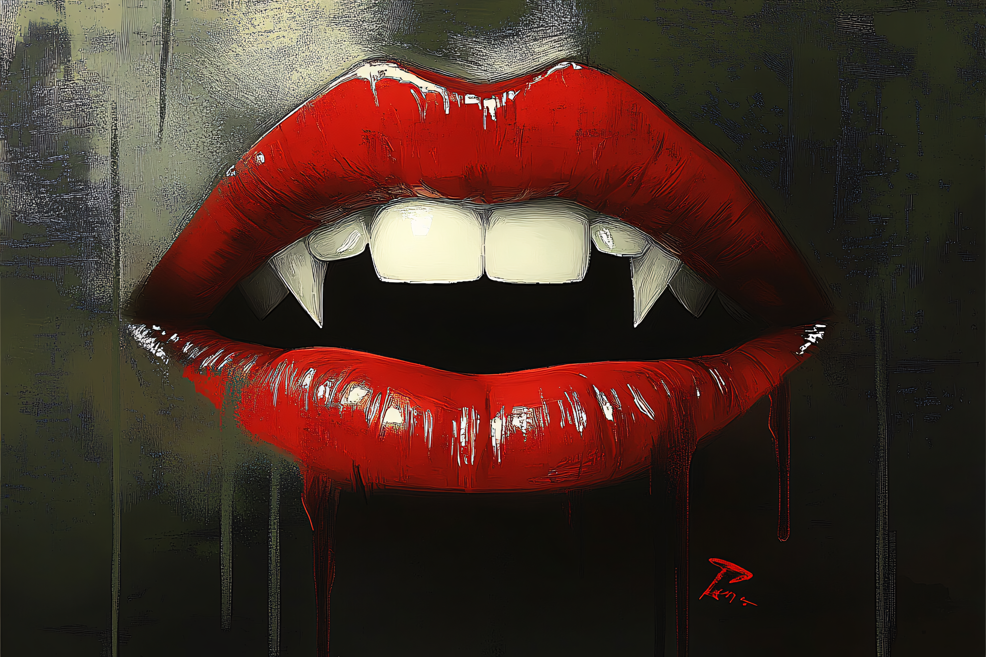 Vampire Lips with Blood