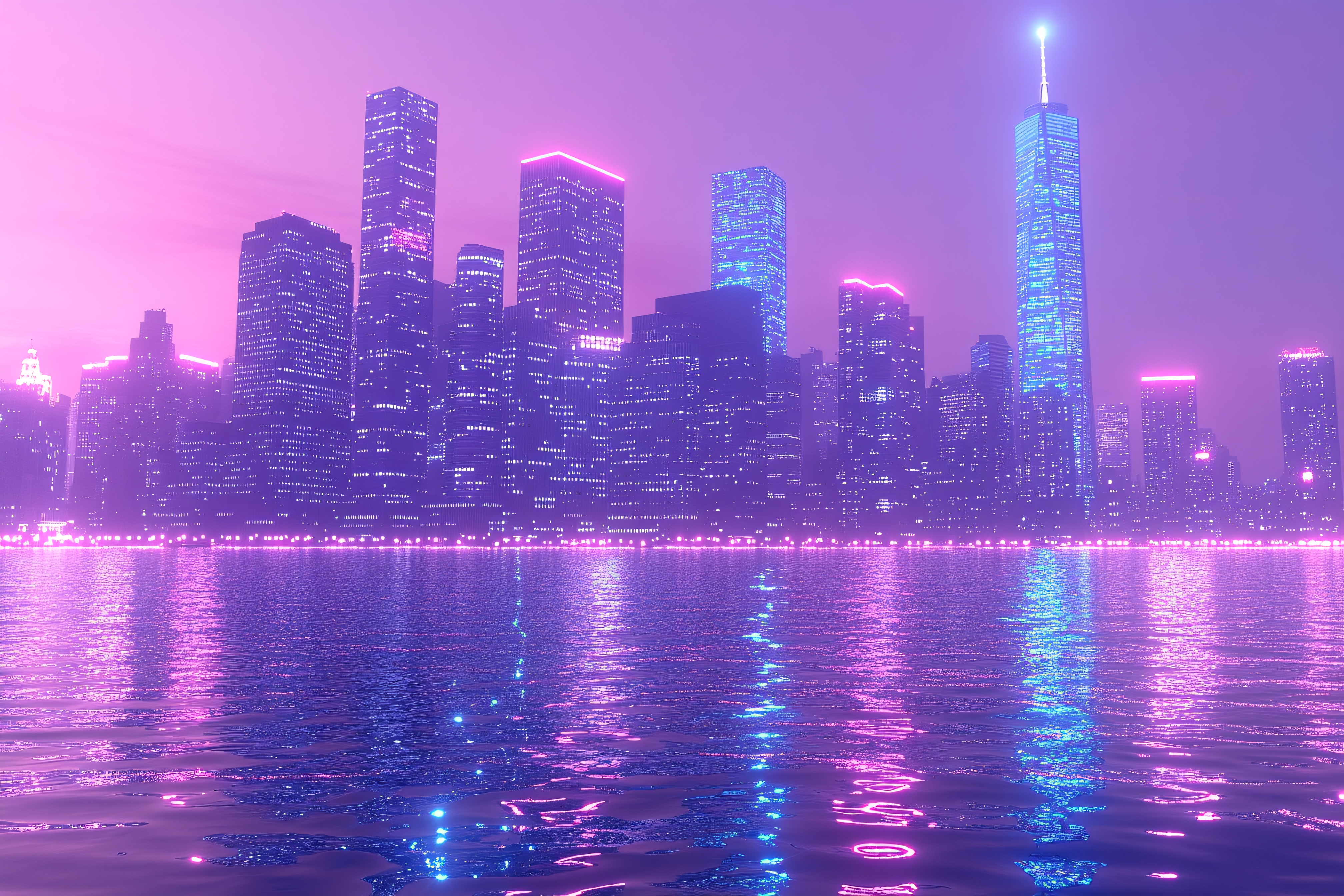 Vaporwave Cityscape