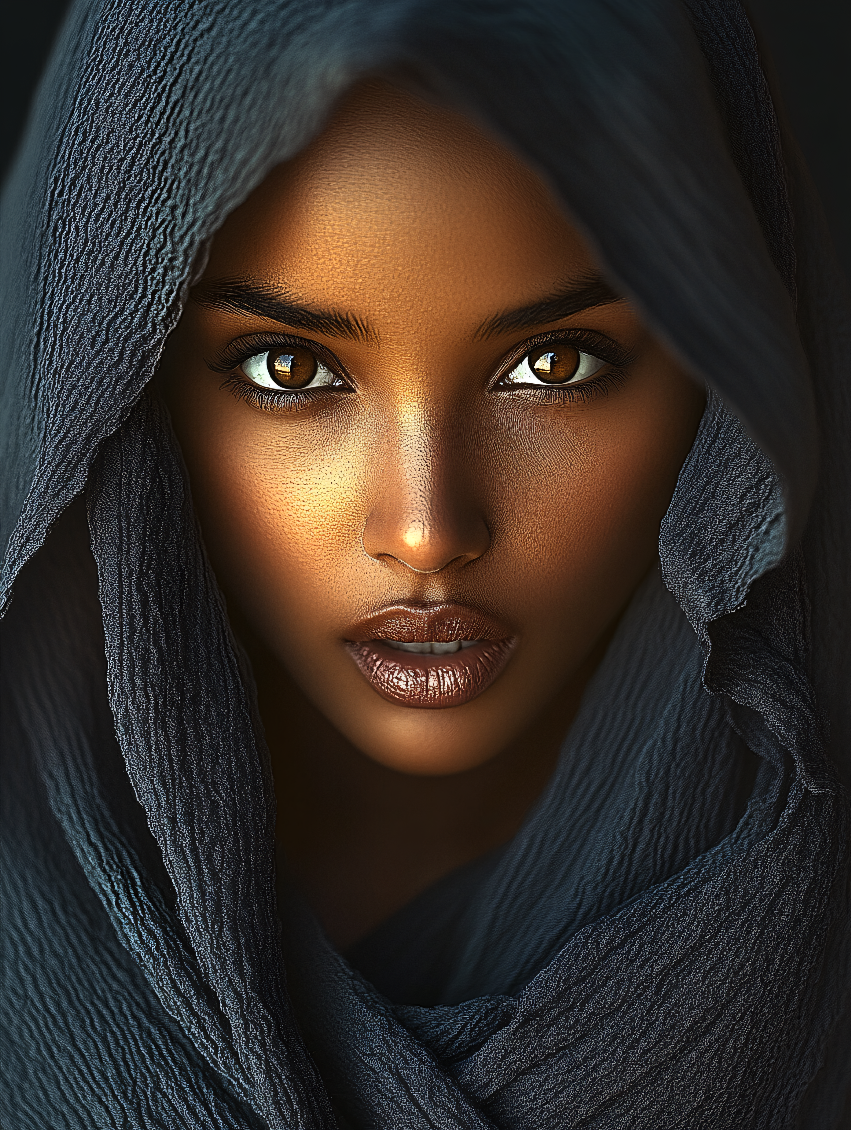 Veiled Woman Portrait