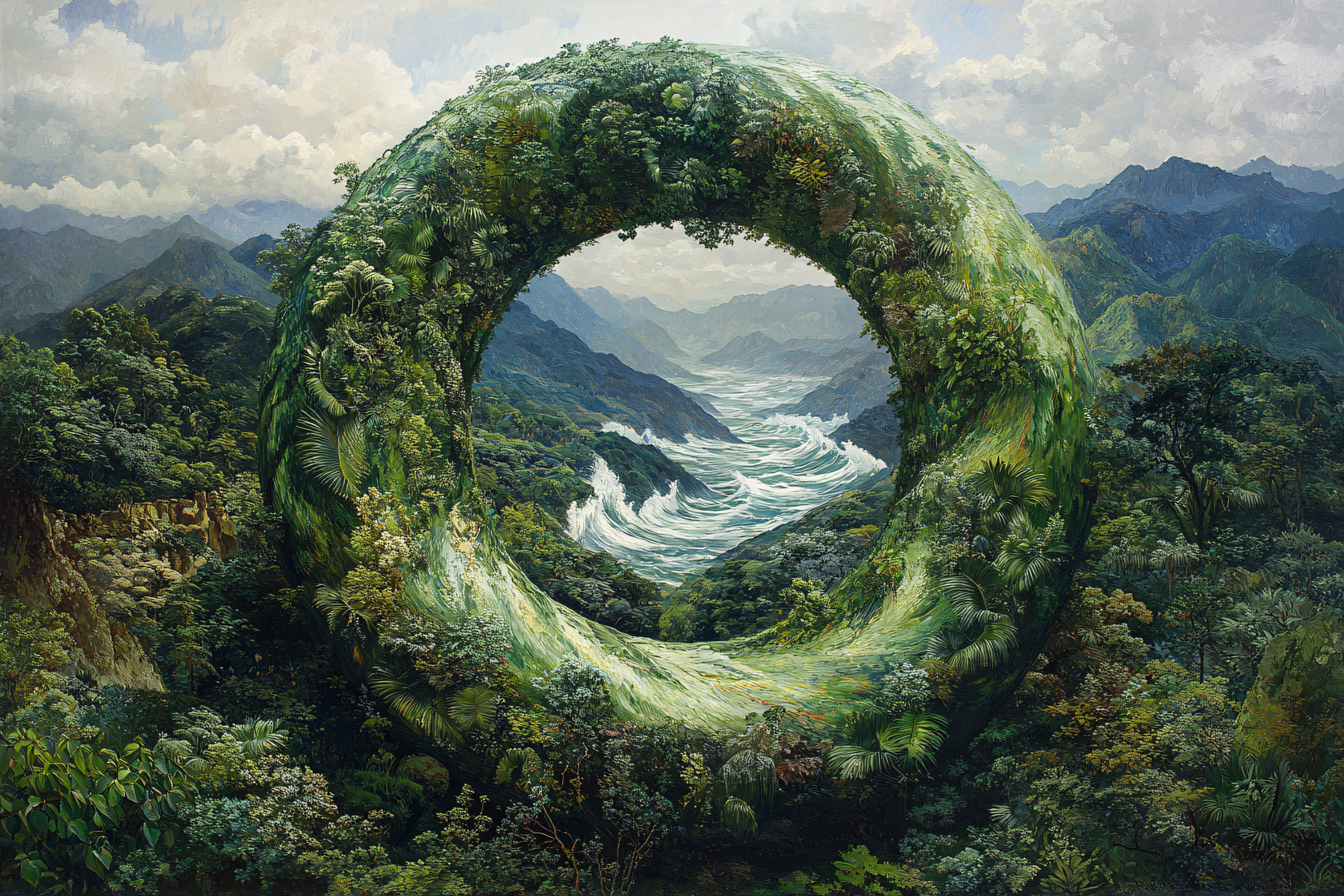 Verdant Vortex in Mountainous Landscape