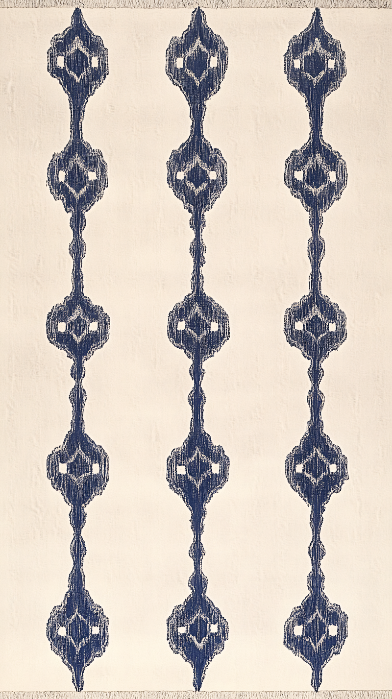 Vertical Indigo Ikat Pattern