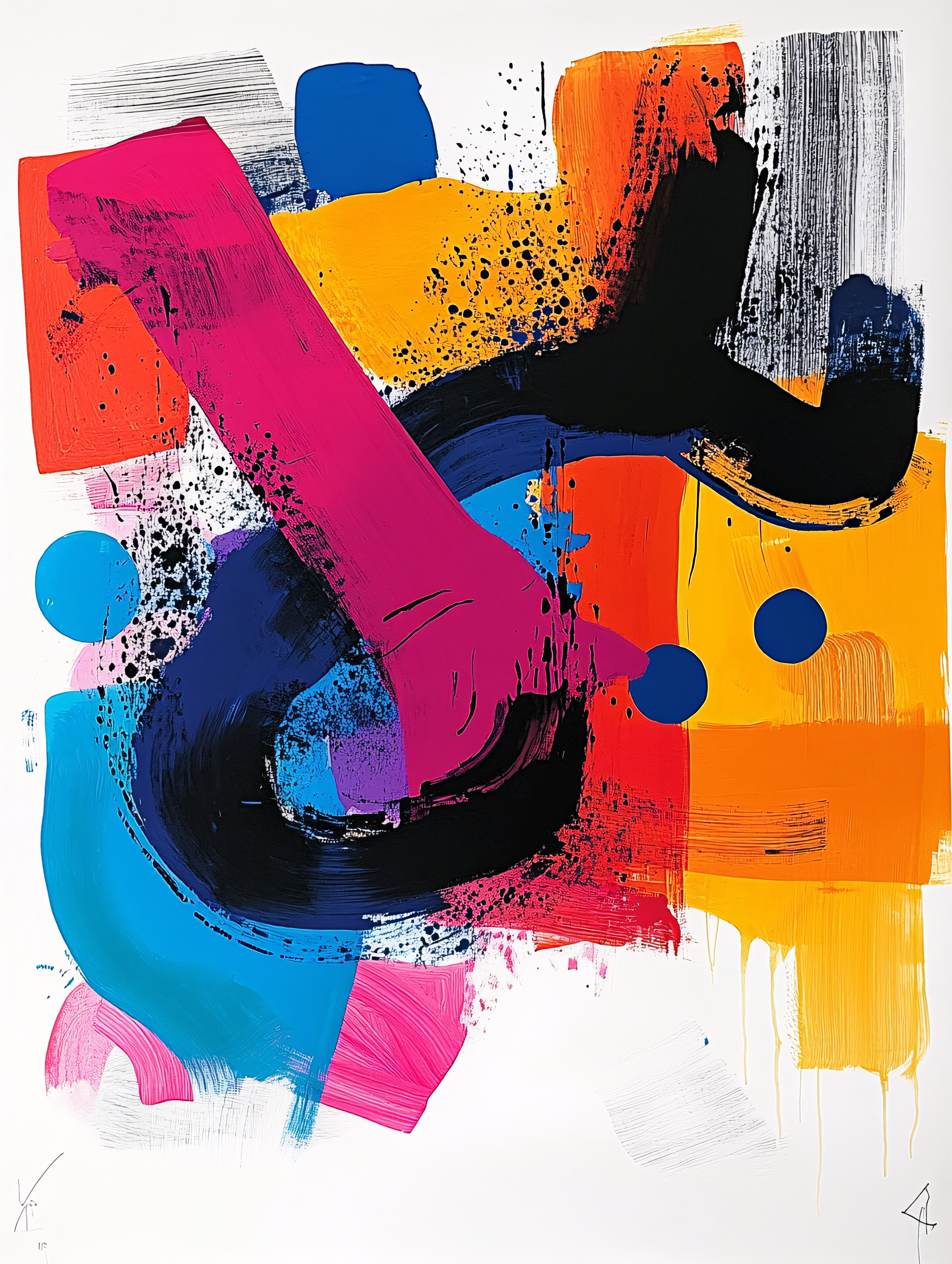 Vibrant Abstract Brushstrokes Painting