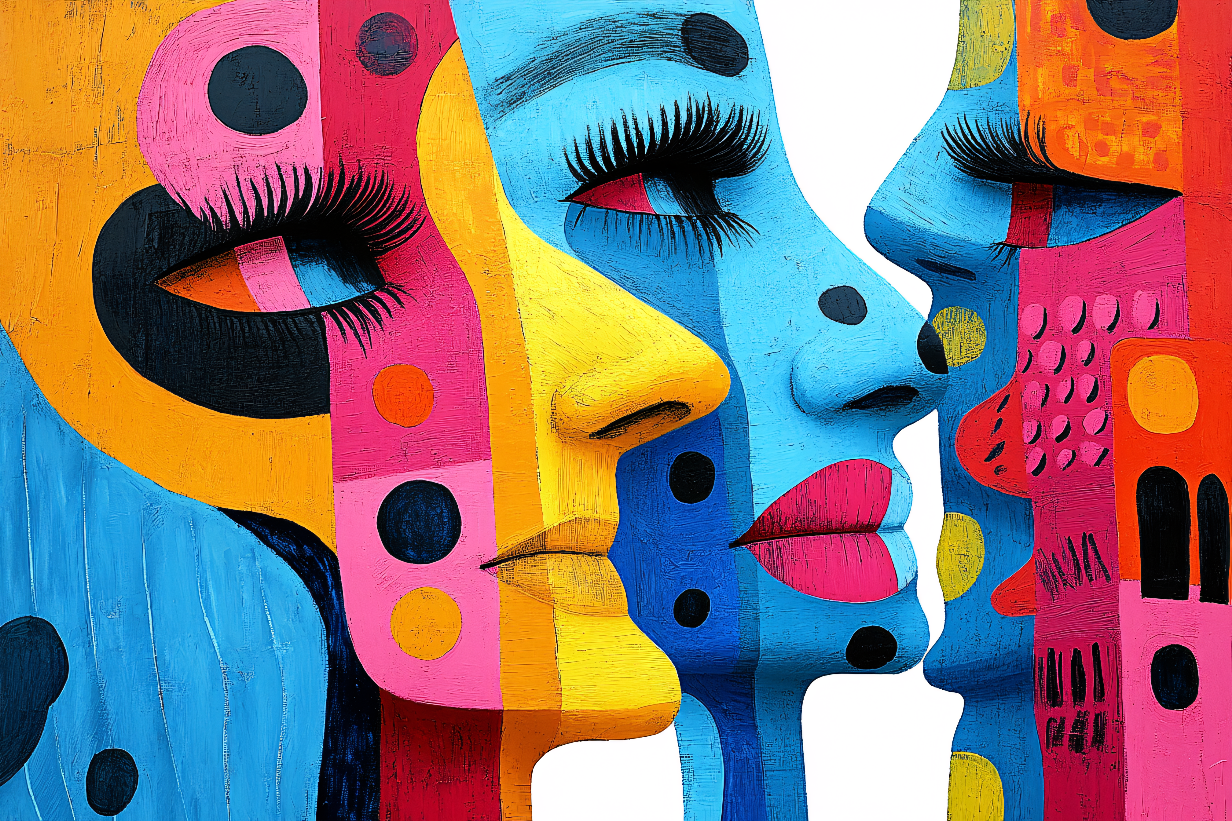 Vibrant Abstract Faces Artwork