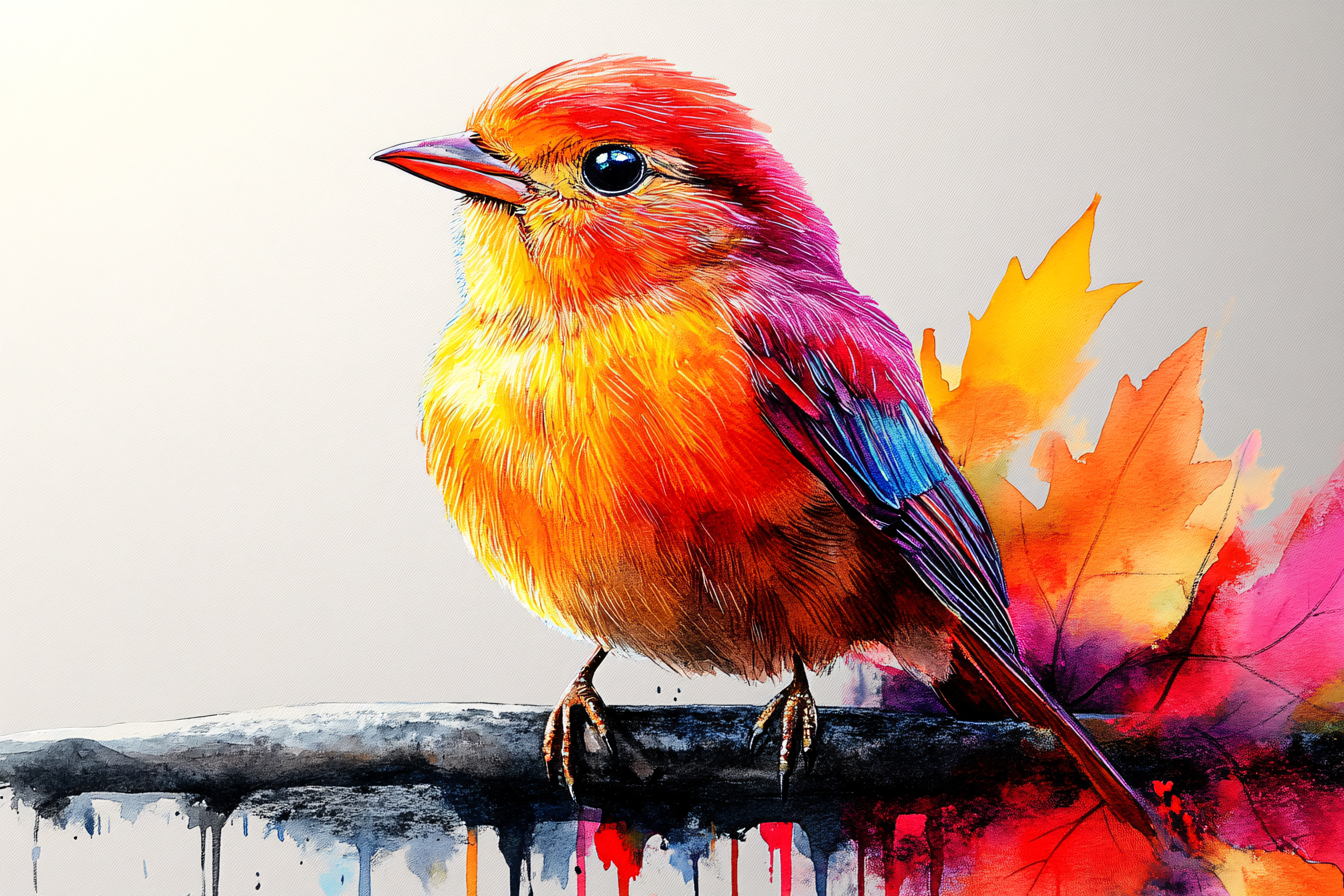 Vibrant Bird Watercolor