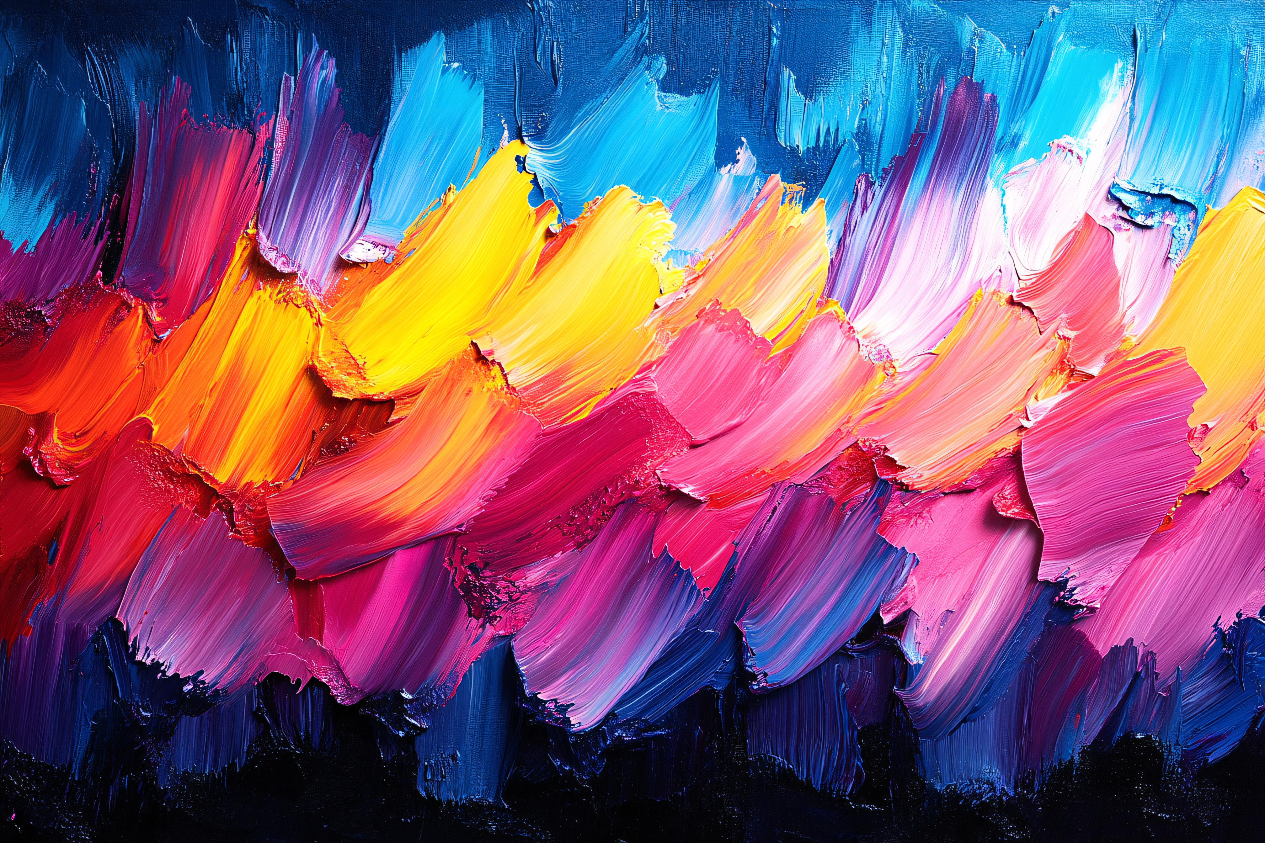 Vibrant Brushstroke Abstract Painting
