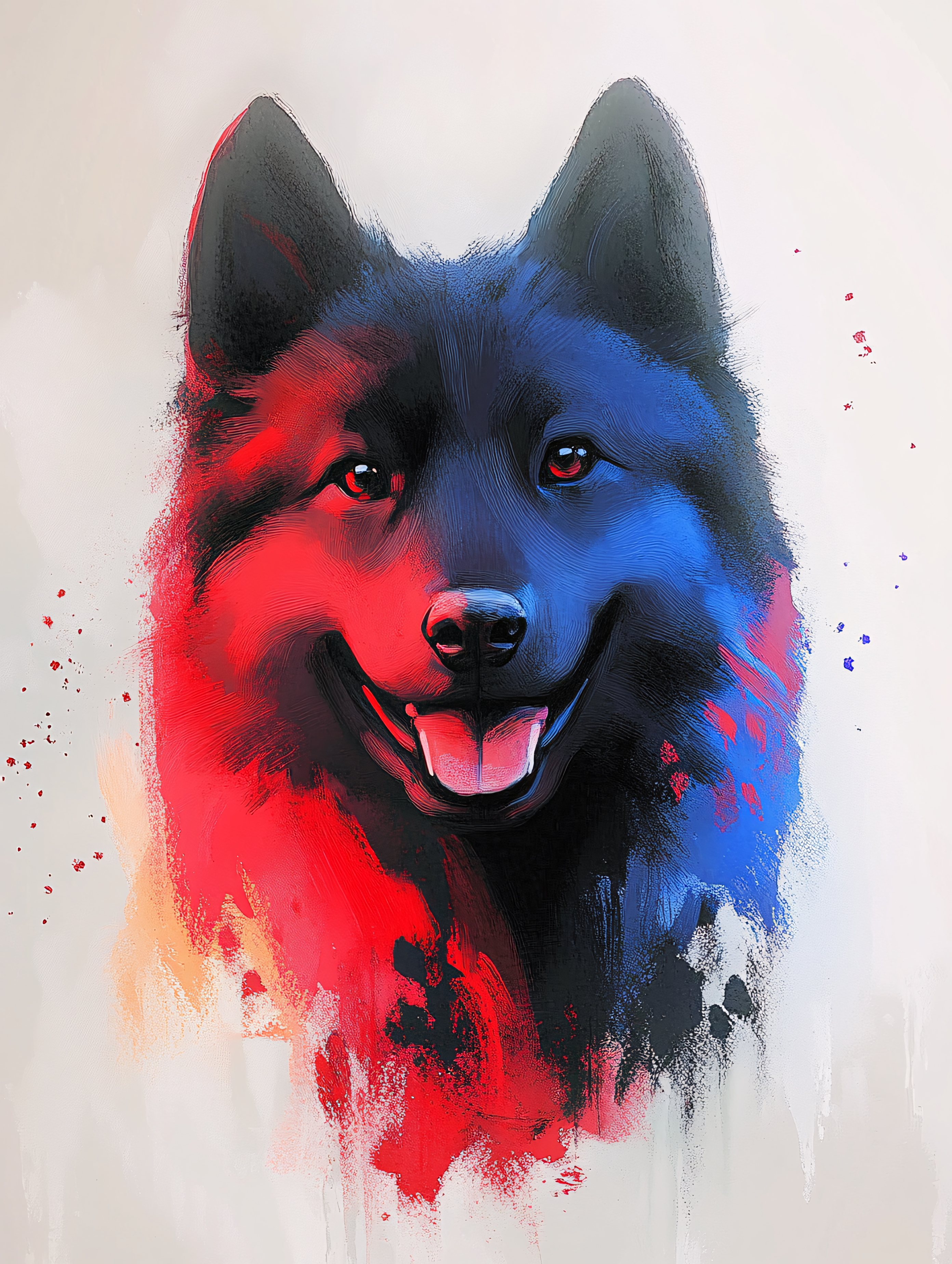 Vibrant Dog Portrait Painting