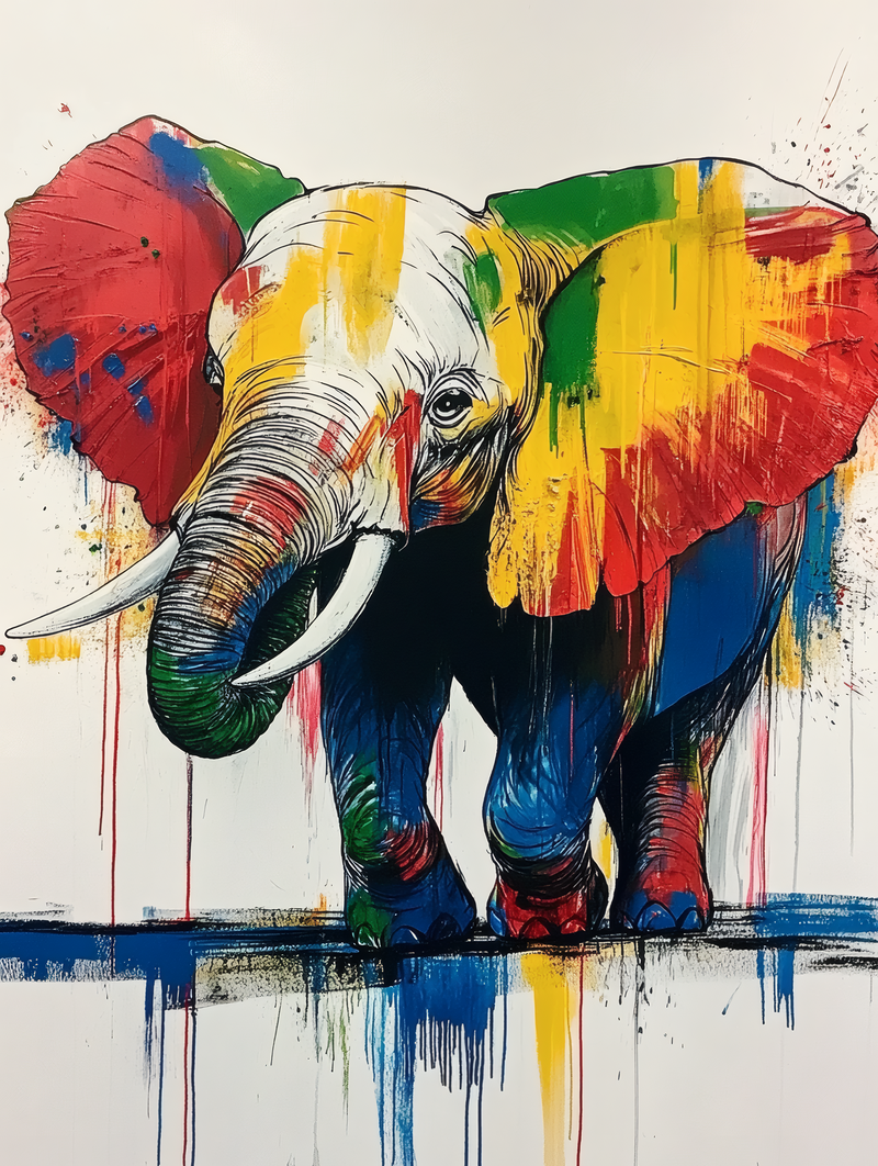 Vibrant Elephant Art