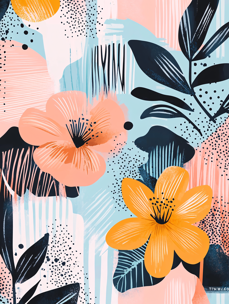 Vibrant Floral Abstraction