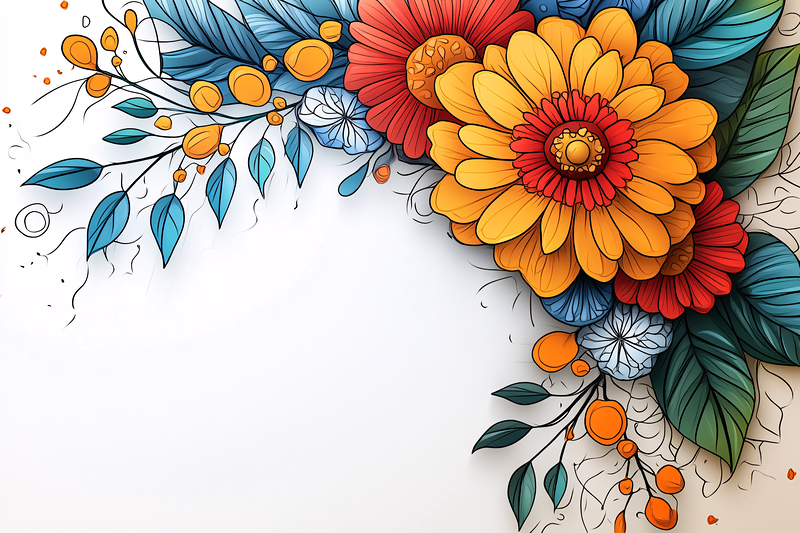 Vibrant Floral Corner Design
