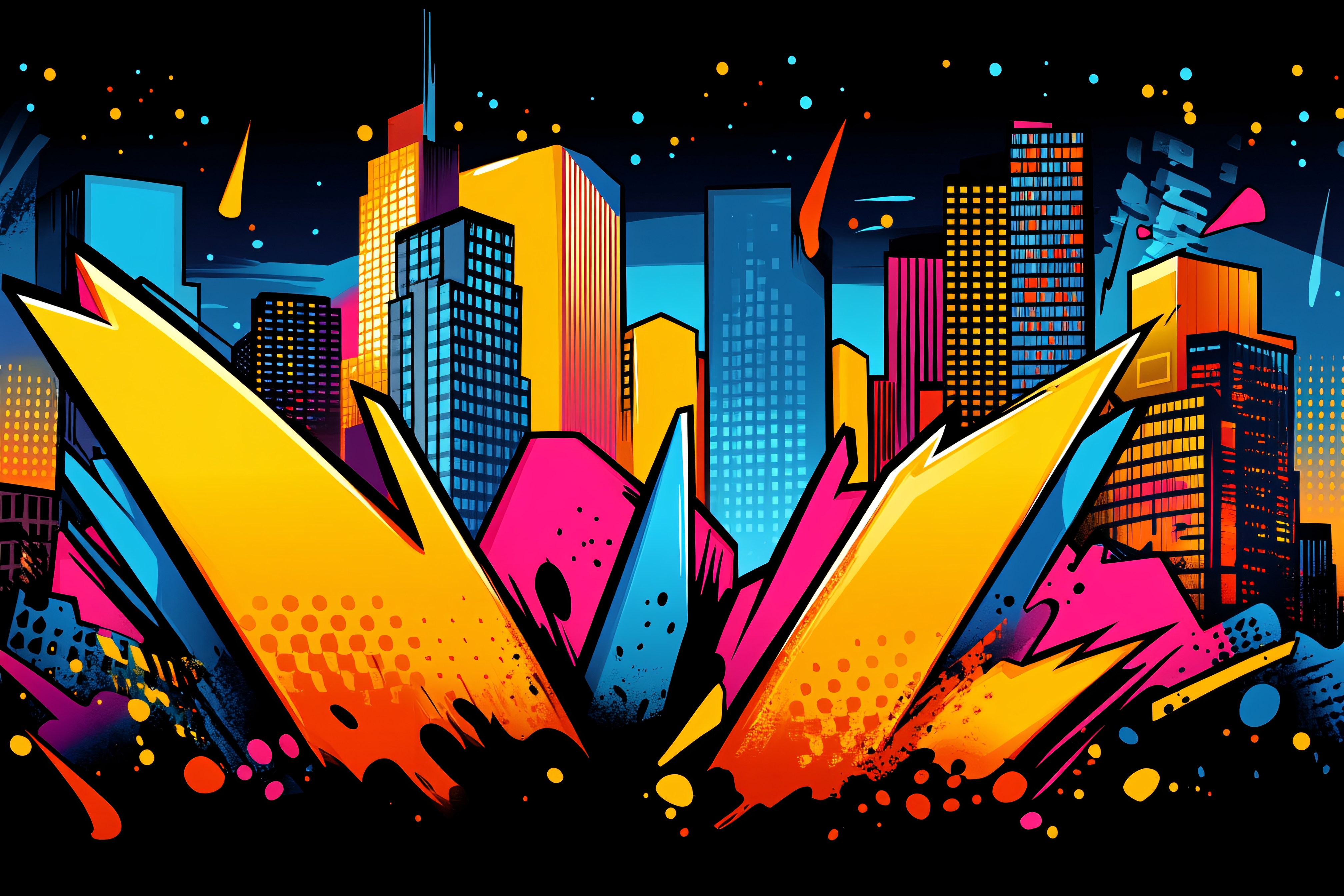 Vibrant Graffiti Cityscape