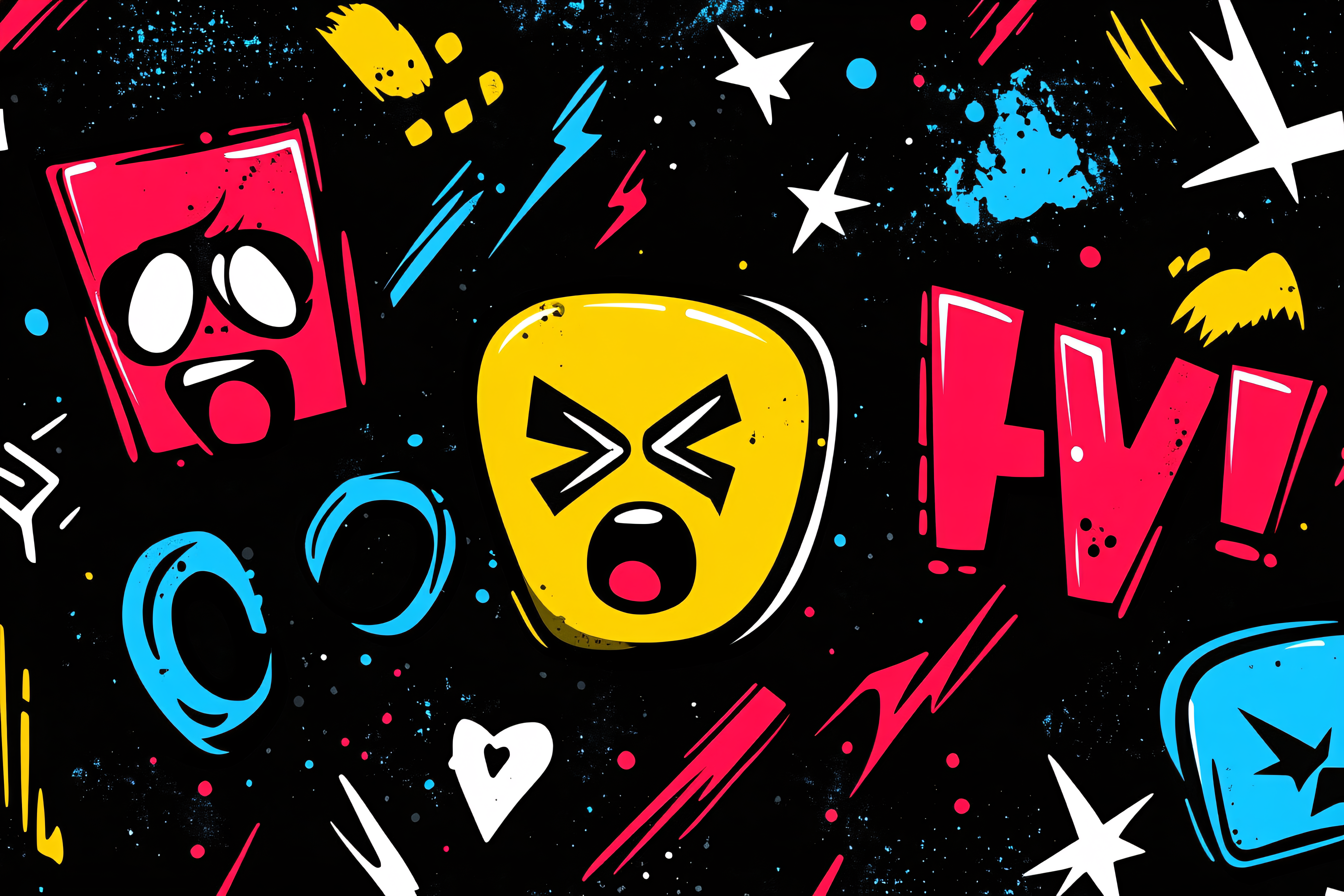 Vibrant Graffiti Emoji Art