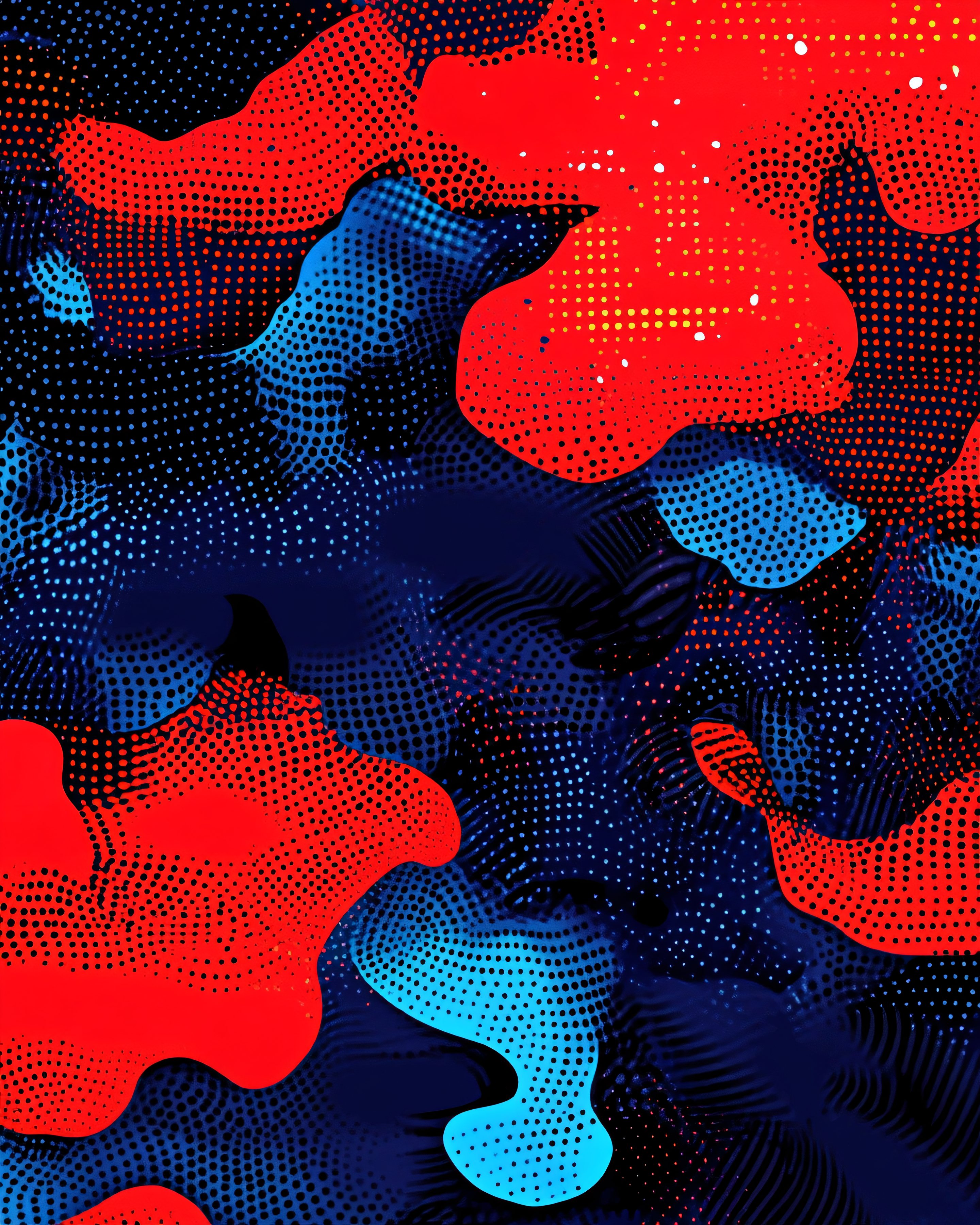 Vibrant Halftone Organic Abstract