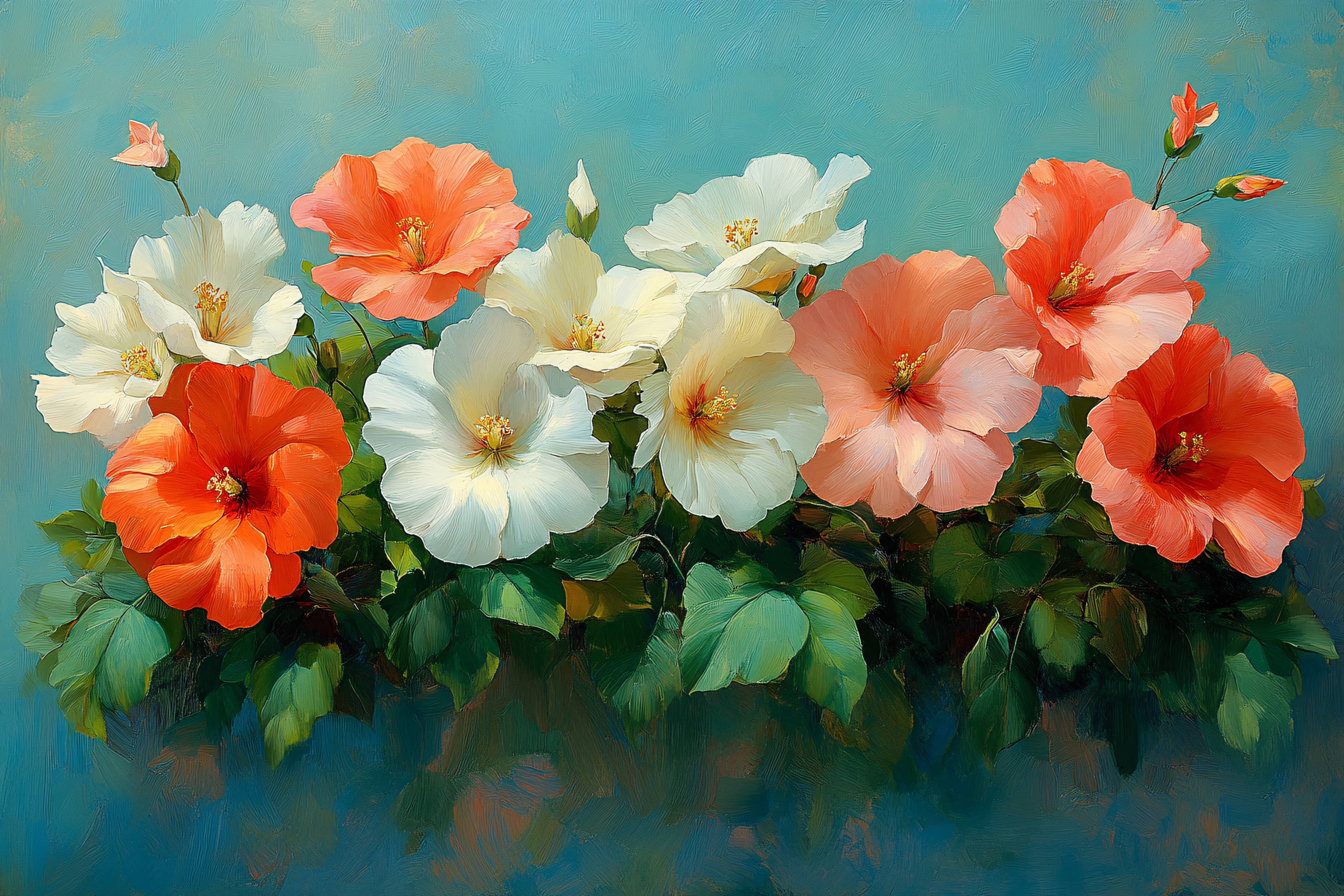 Vibrant Hibiscus Flower Painting