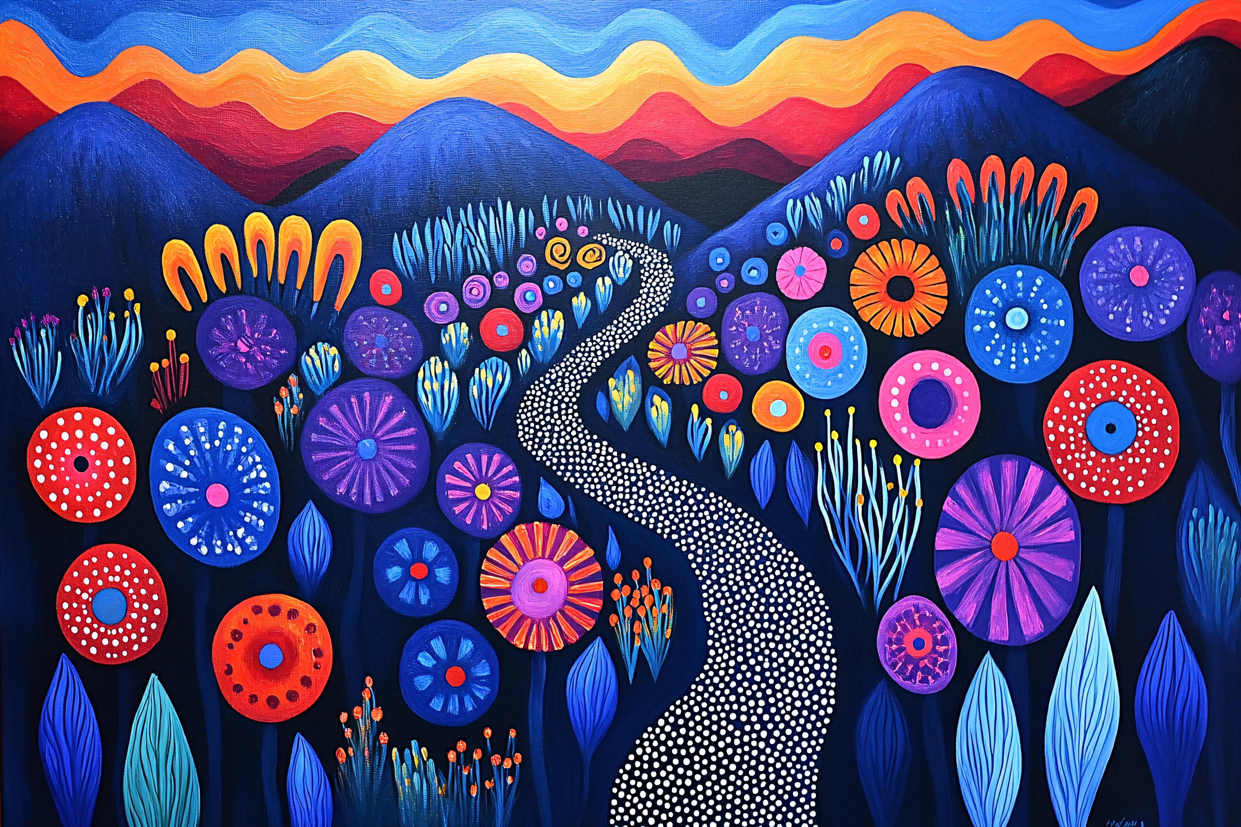 Vibrant Mountain Path