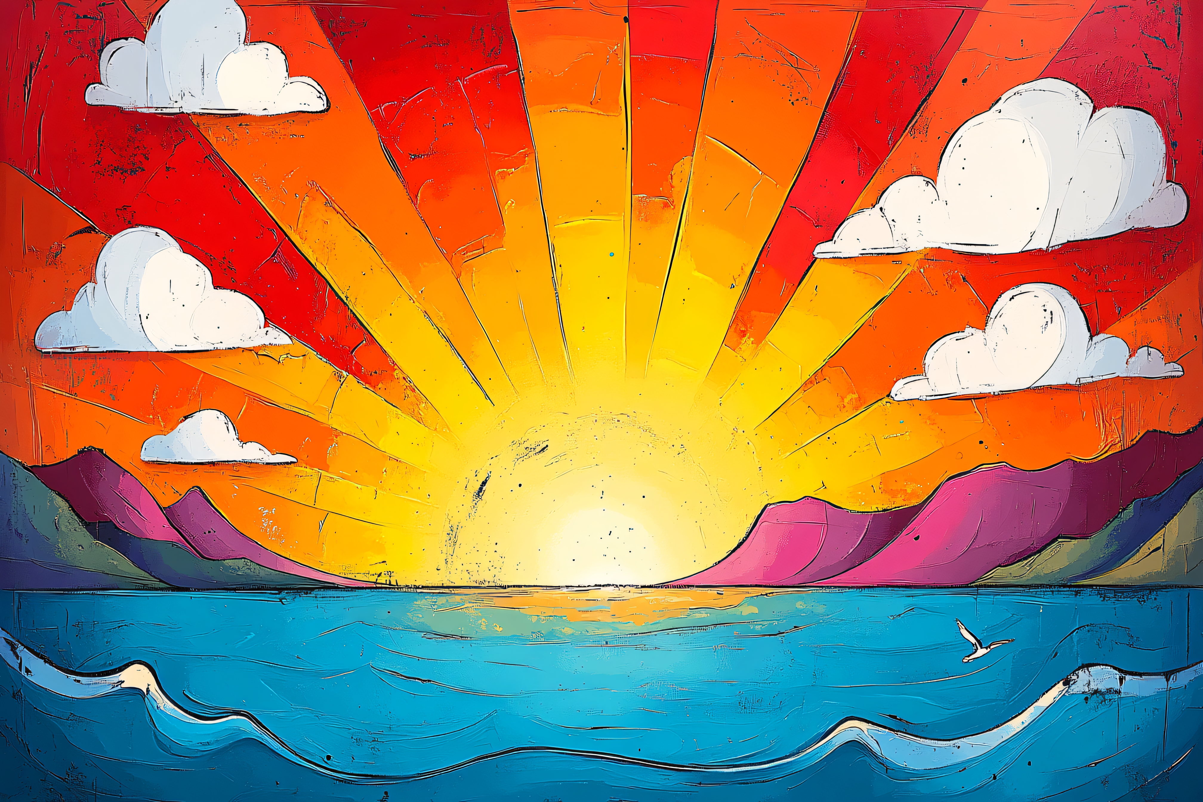 Vibrant Sunrise Over Ocean