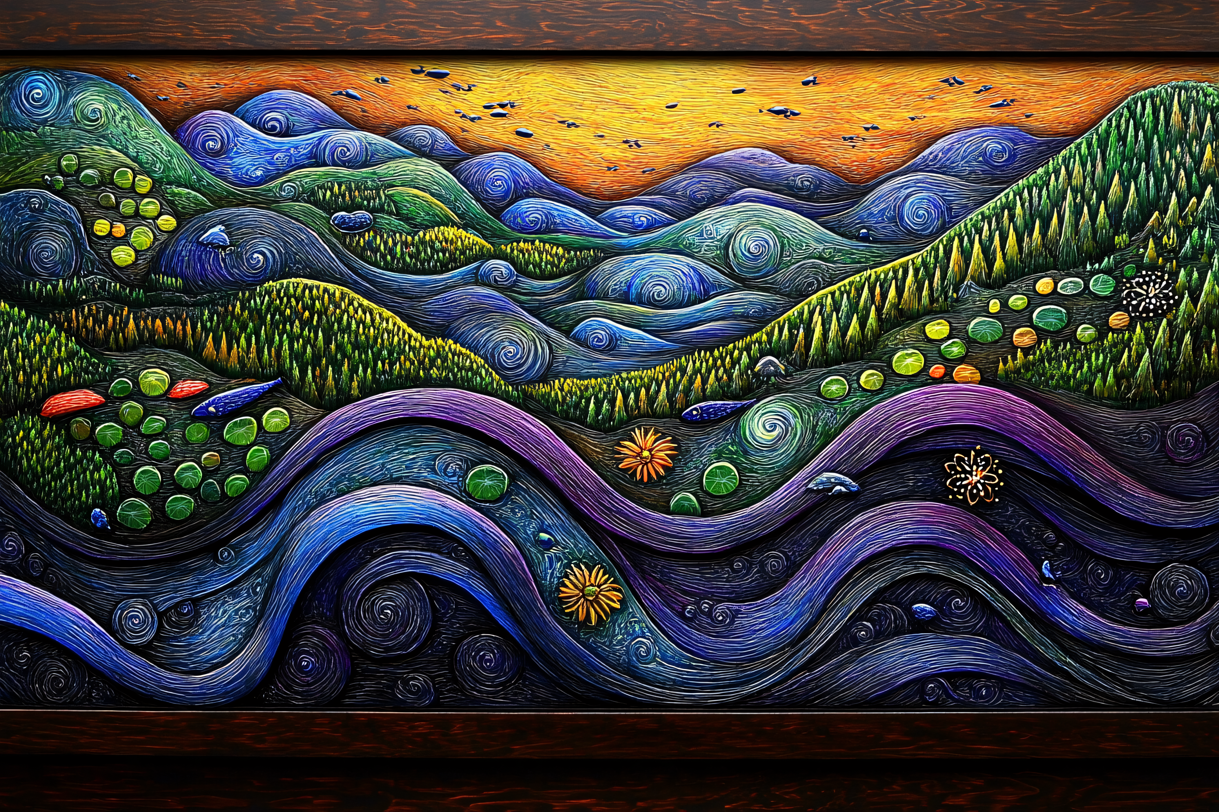 Vibrant Swirling Landscape
