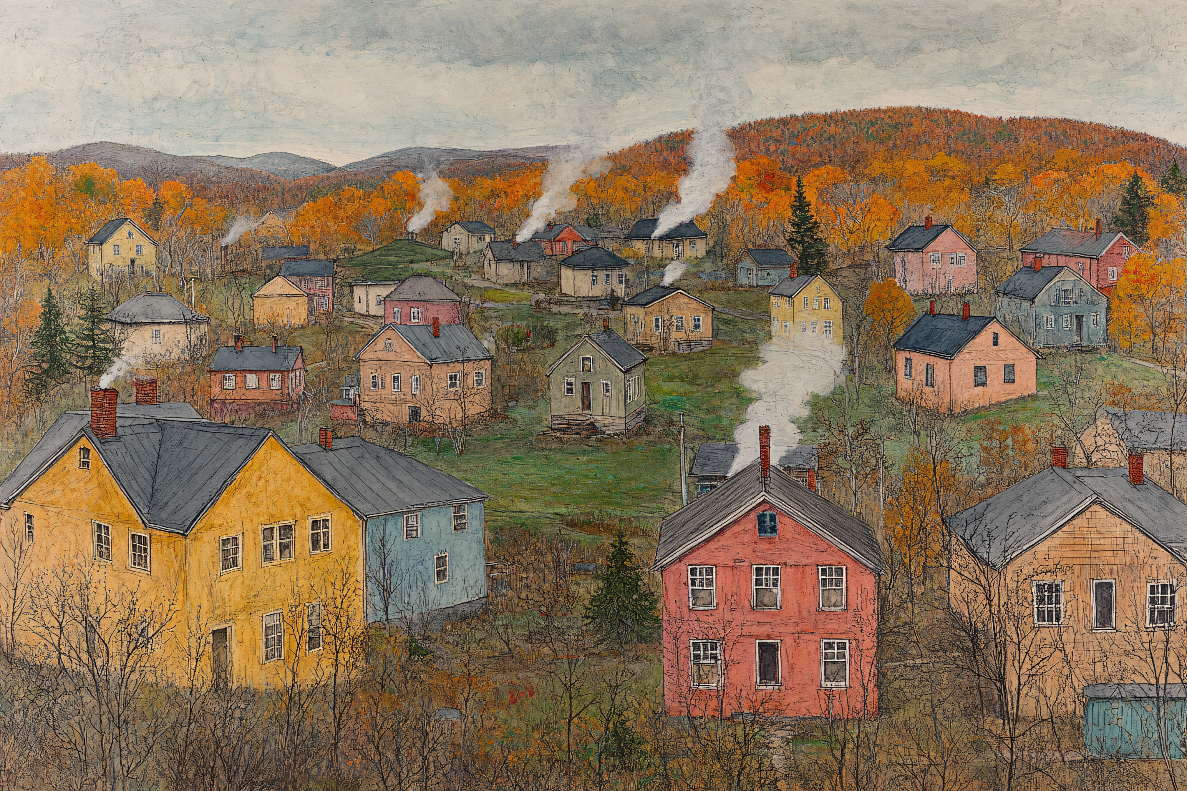 Village In Autumn